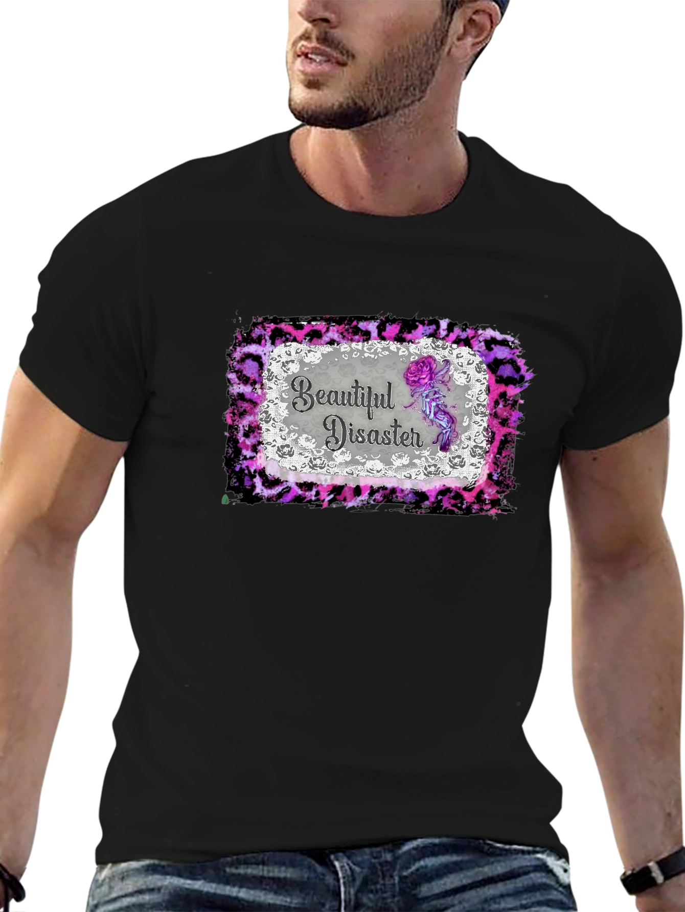 Beautiful Disaster Graphic Tee - Mens Black T-Shirt