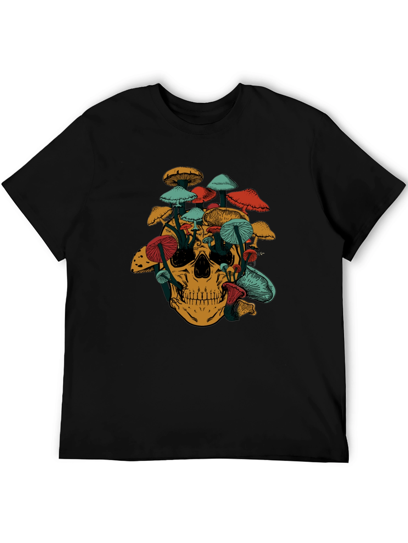 Mushroom Skull Graphic T-Shirt - Unique Design