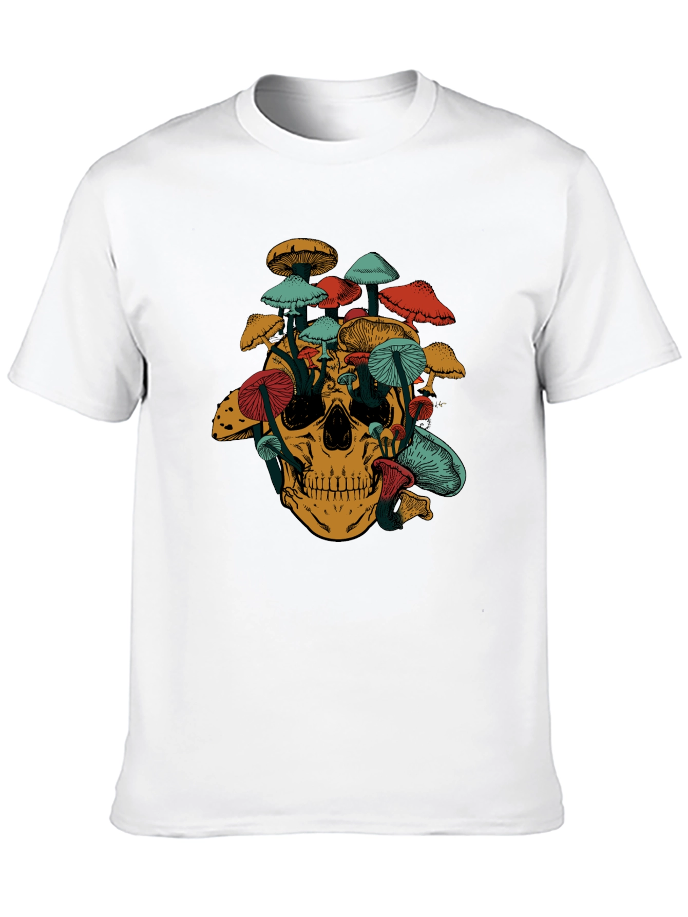 Mushroom Skull Graphic T-Shirt - Unique Design