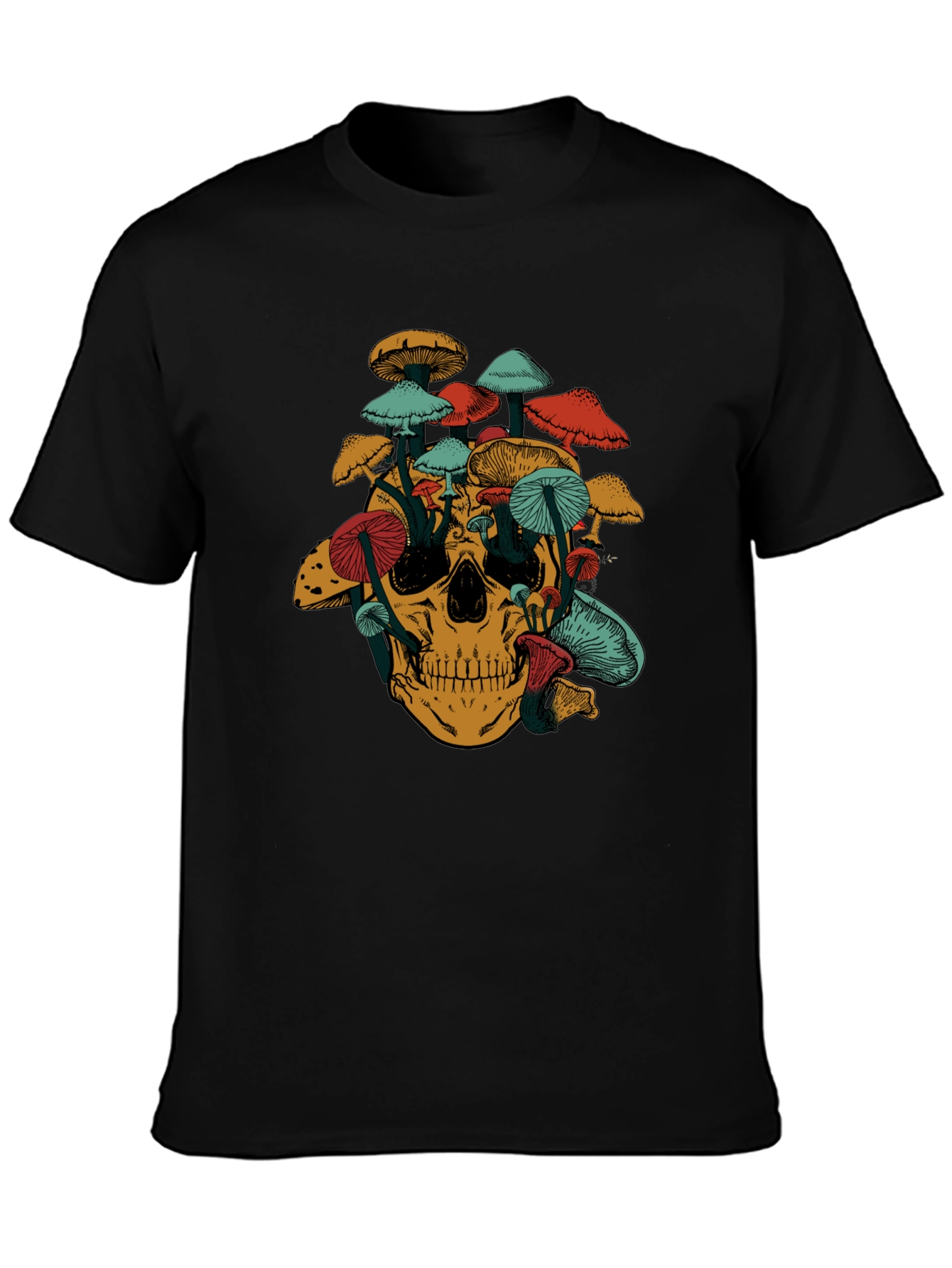 Mushroom Skull Graphic T-Shirt - Unique Design