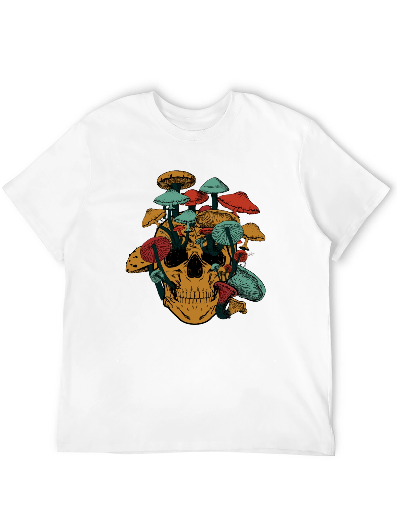 Mushroom Skull Graphic T-Shirt - Unique Design