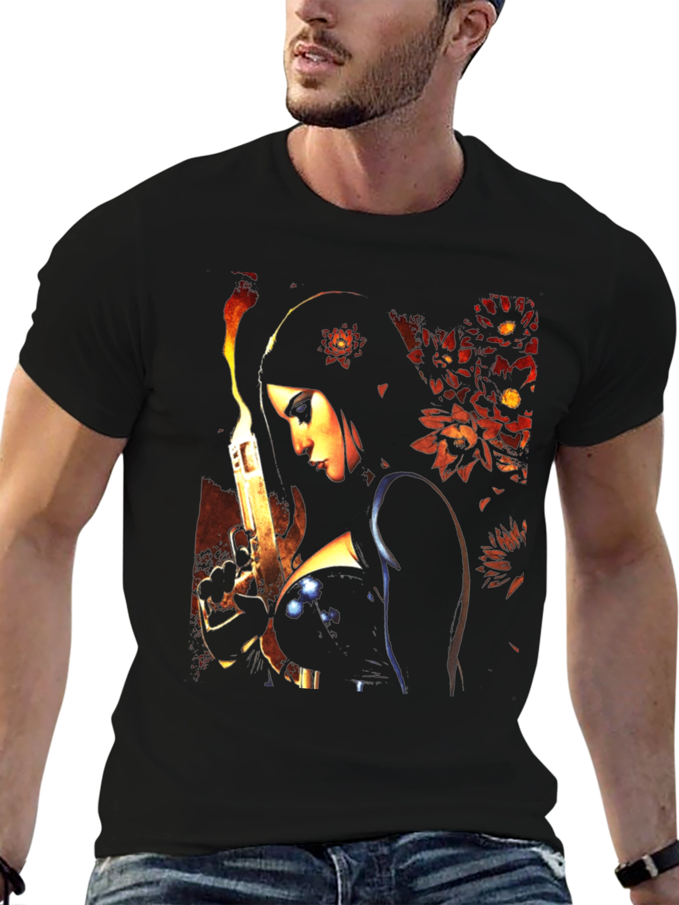 Woman with Gun Graphic T-Shirt