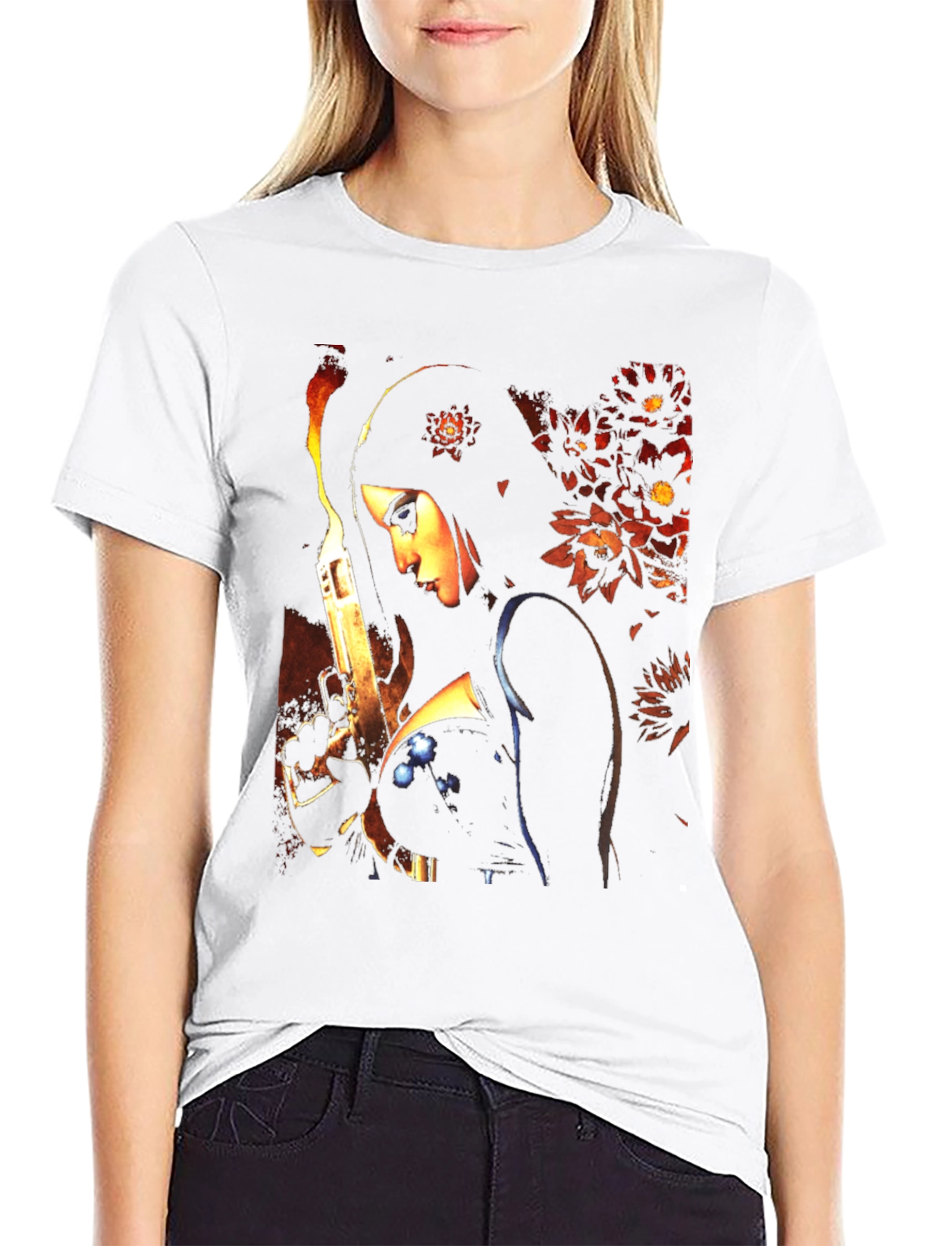 Woman with Gun Graphic T-Shirt