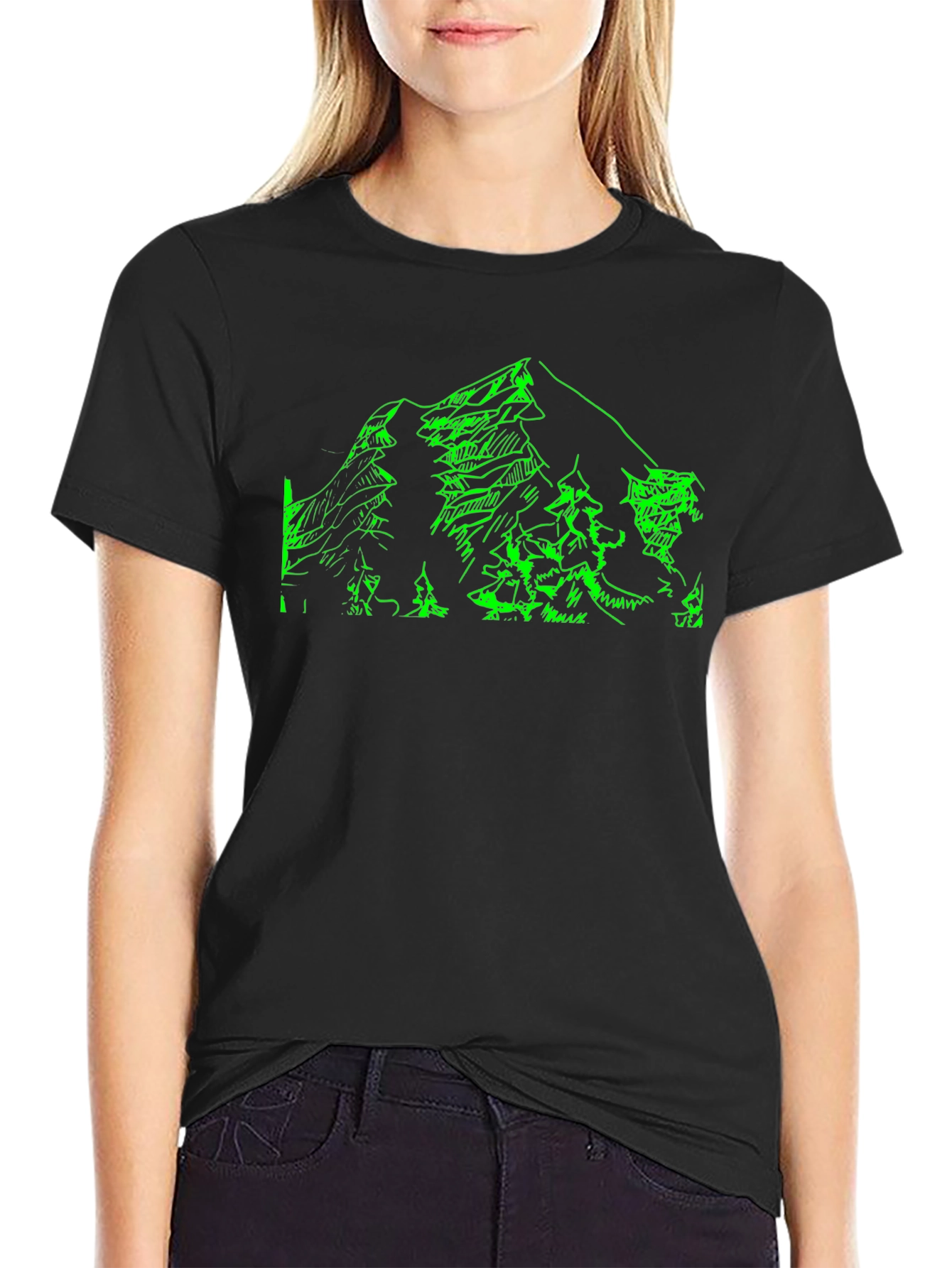 Mountain Graphic Tee - Nature Lovers Black T-Shirt