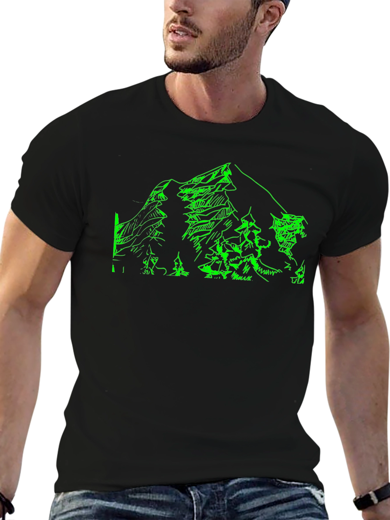 Mountain Graphic Tee - Nature Lovers Black T-Shirt