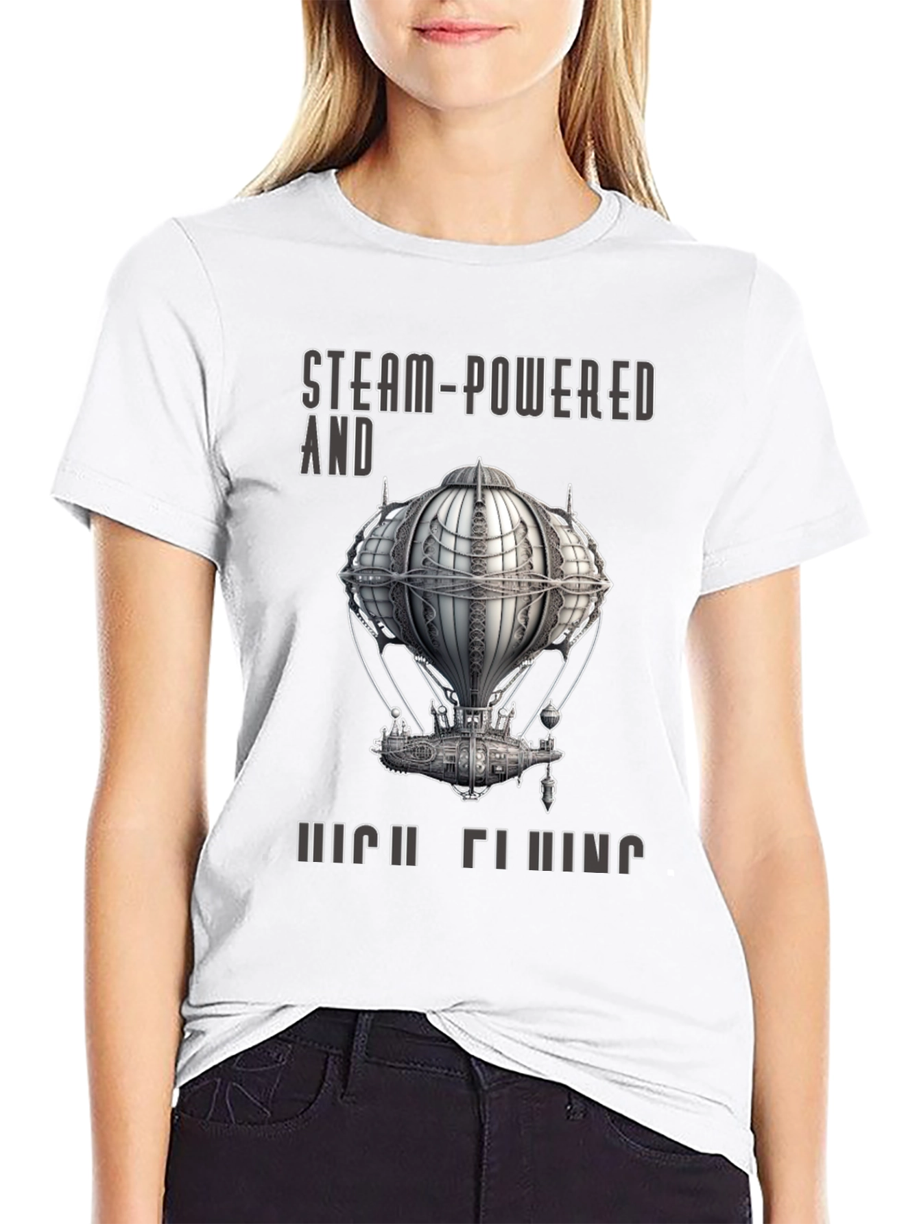 Steampunk Airship T-Shirt - Steam-Powered and High Flying