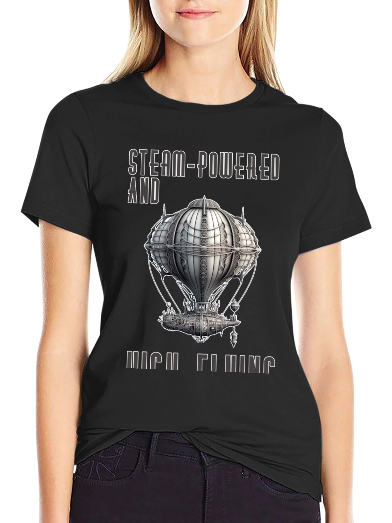 Steampunk Airship T-Shirt - Steam-Powered and High Flying