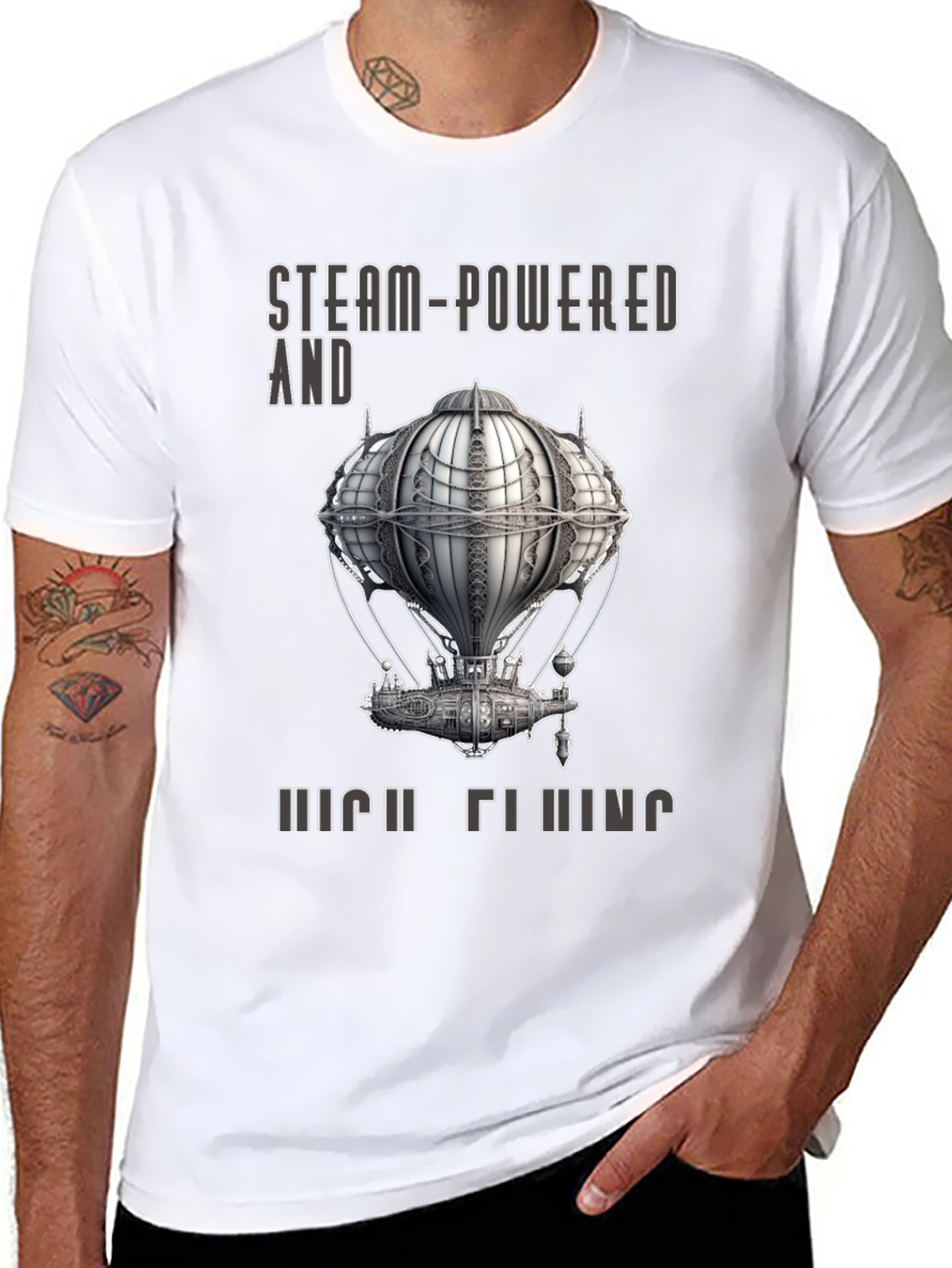 Steampunk Airship T-Shirt - Steam-Powered and High Flying