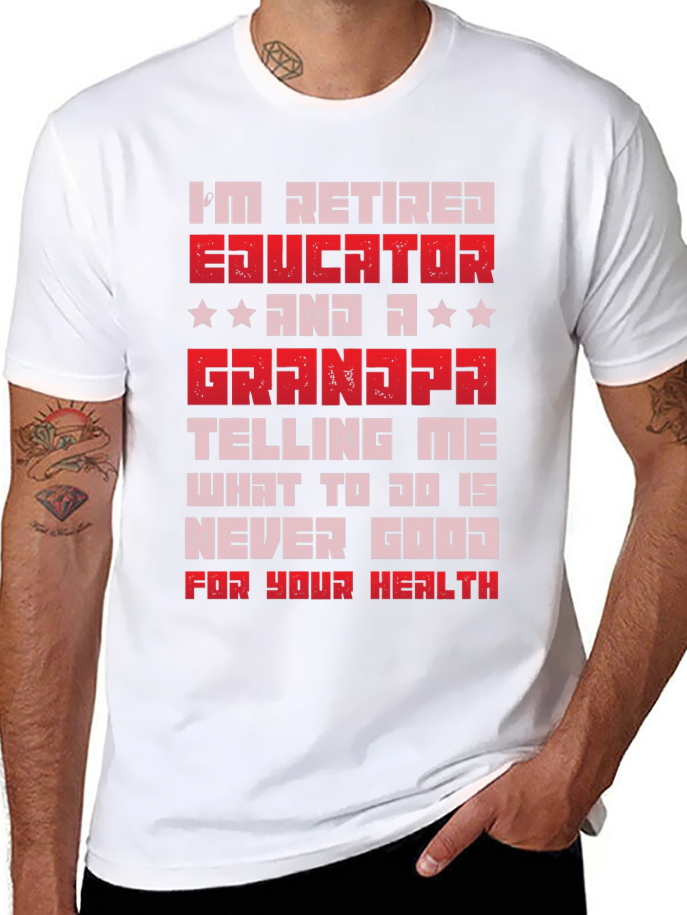 Retired Educator Grandpa T-Shirt