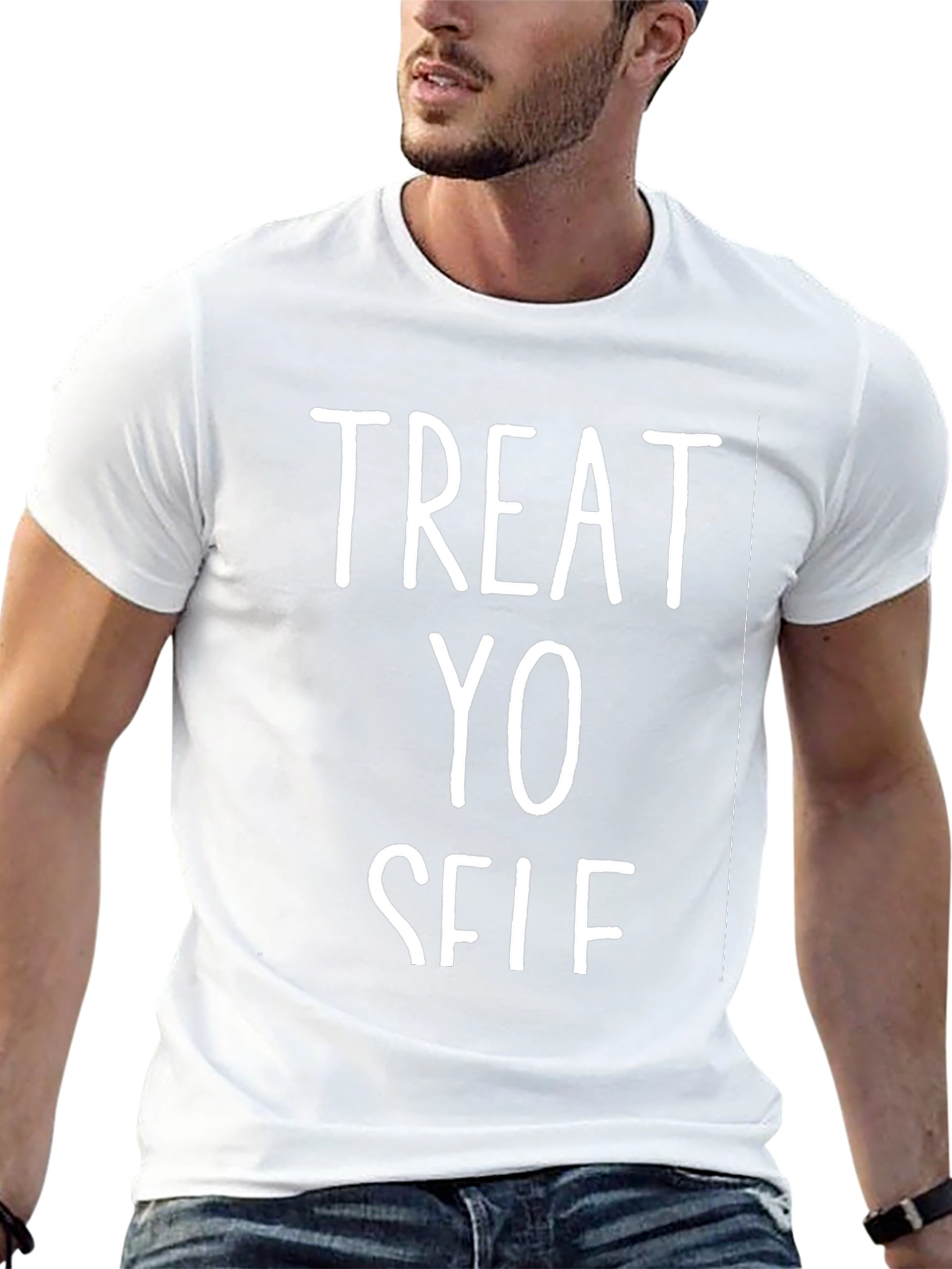 Treat Yo Self Black Graphic Tee