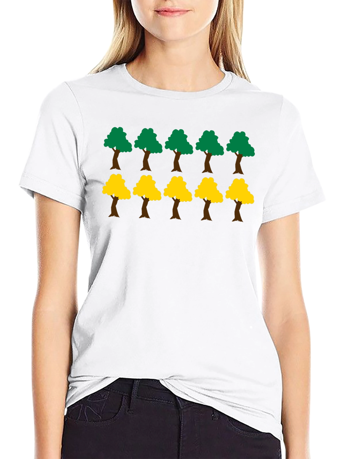 Fun Trees Graphic Print Black T-Shirt