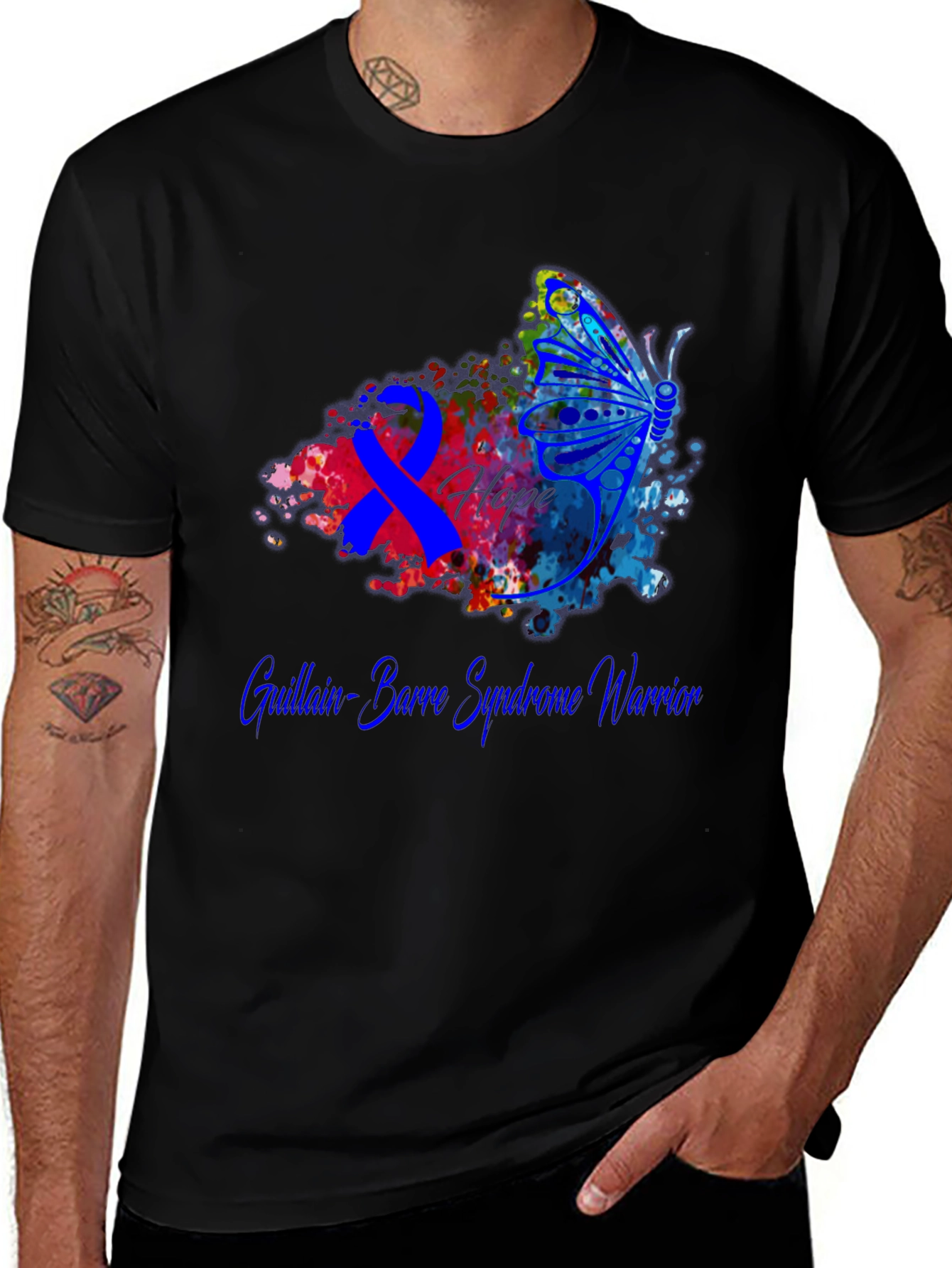 Guillain-Barre Syndrome Warrior T-Shirt Butterfly Hope