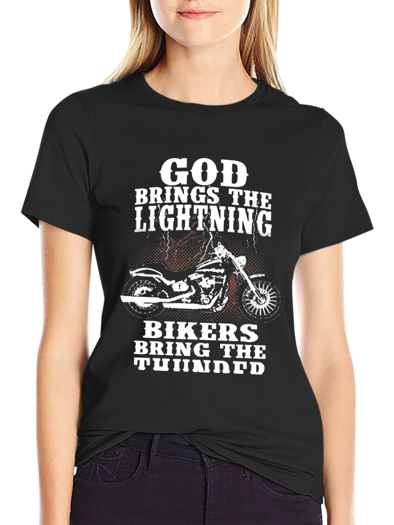 God Brings The Lightning Biker T-Shirt