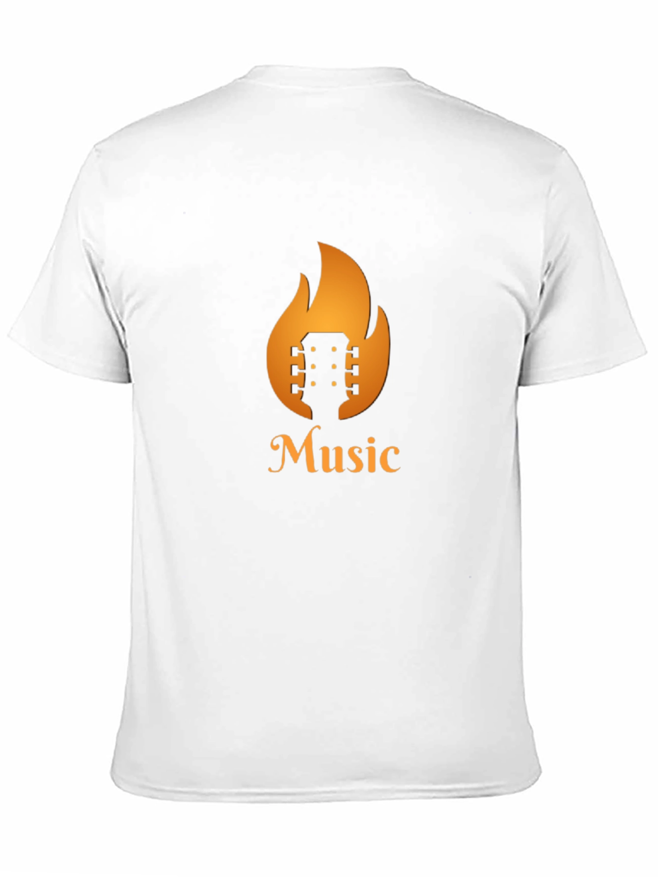 Fiery Music T-Shirt - Guitar in Flames Design