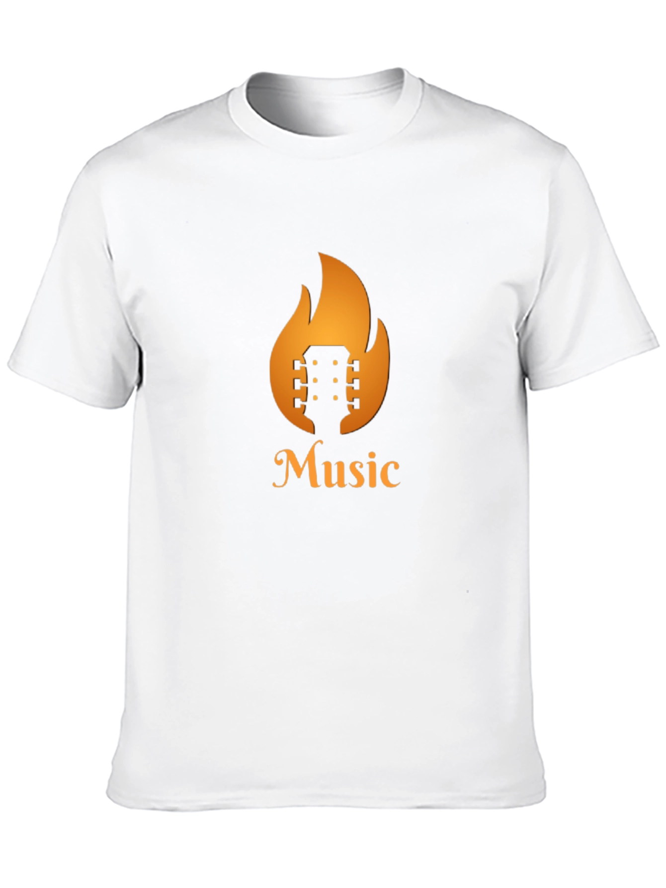 Fiery Music T-Shirt - Guitar in Flames Design