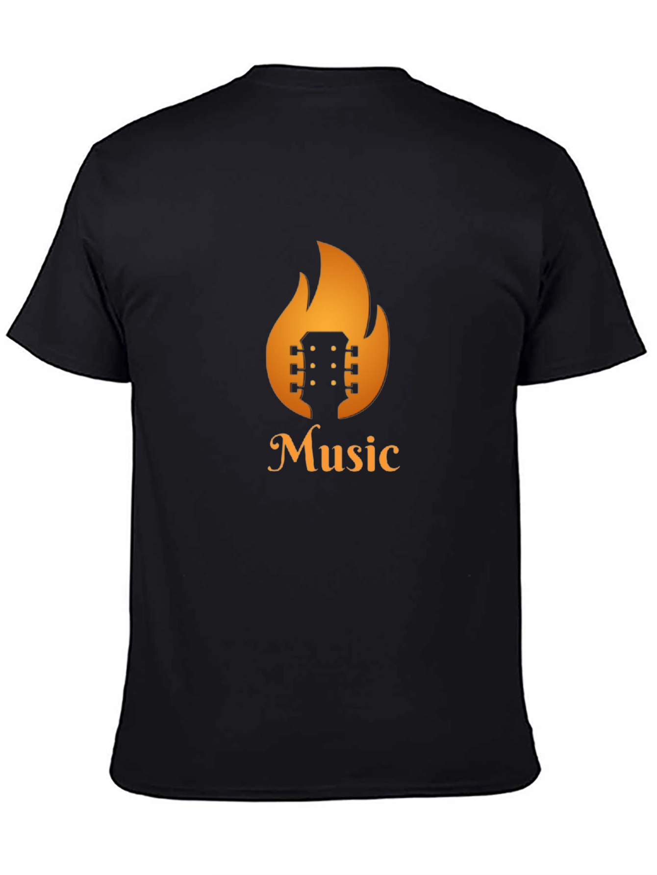 Fiery Music T-Shirt - Guitar in Flames Design
