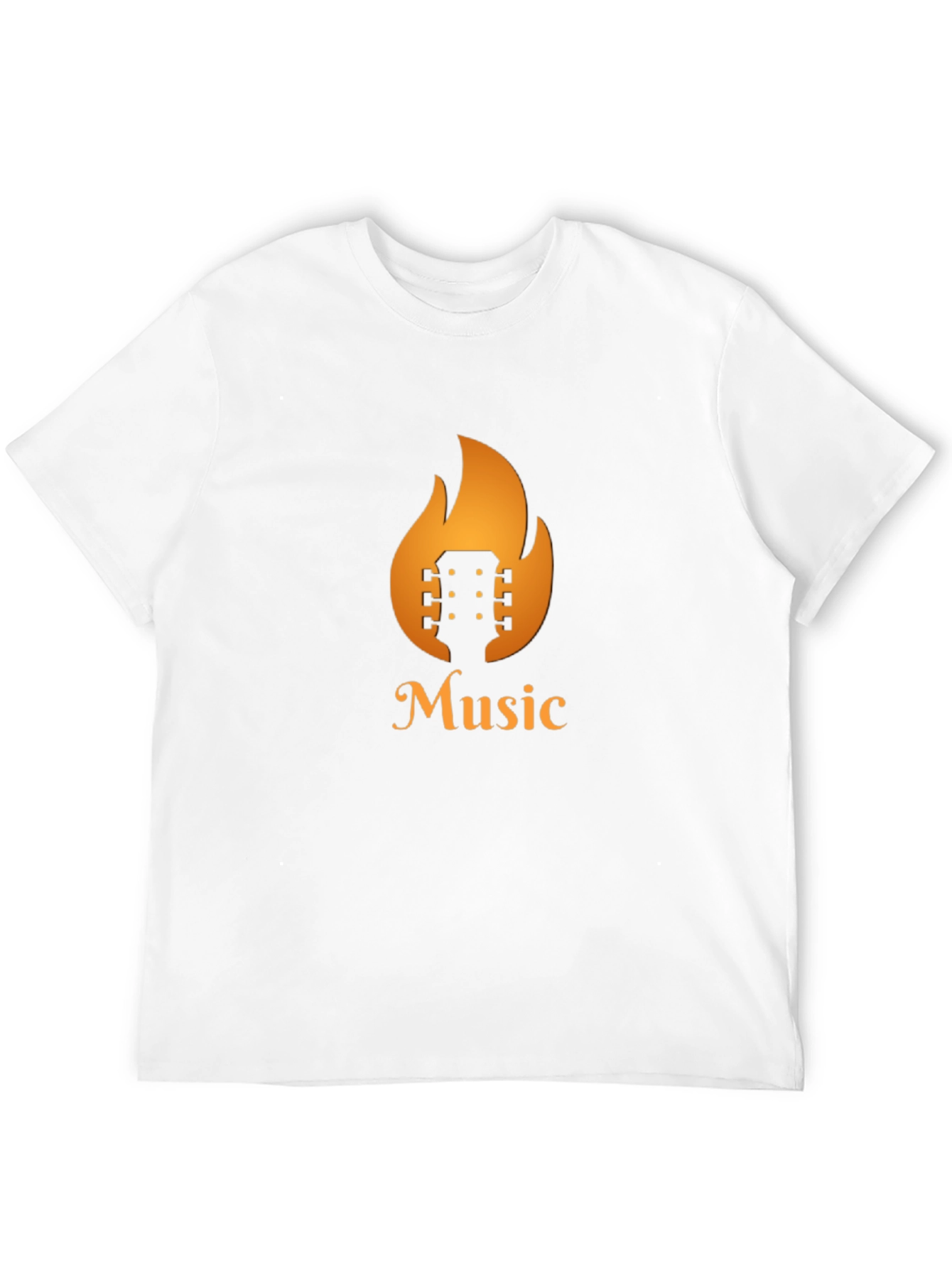 Fiery Music T-Shirt - Guitar in Flames Design