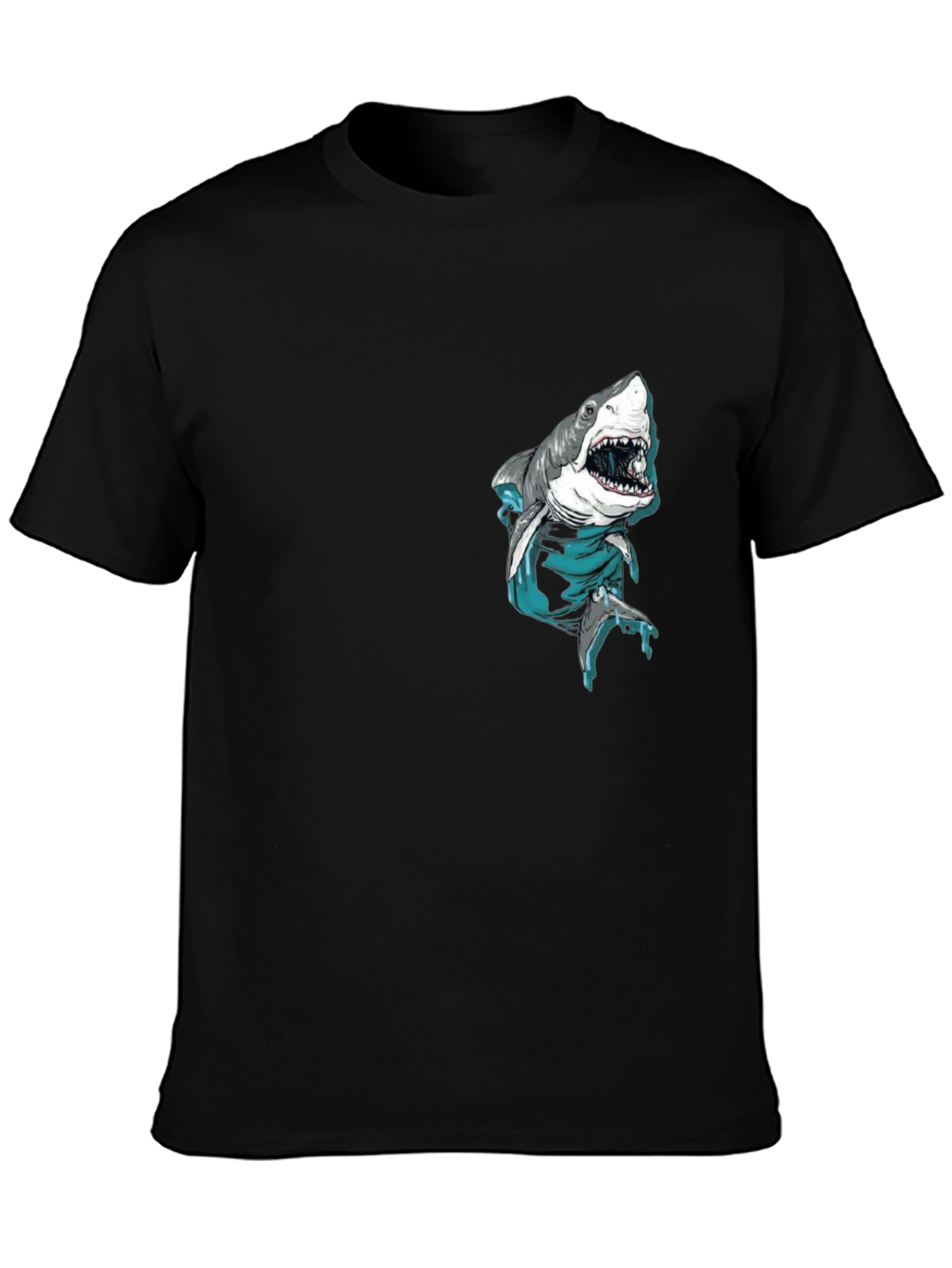Shark Pocket Graphic Tee - Cool Mens Black T-Shirt