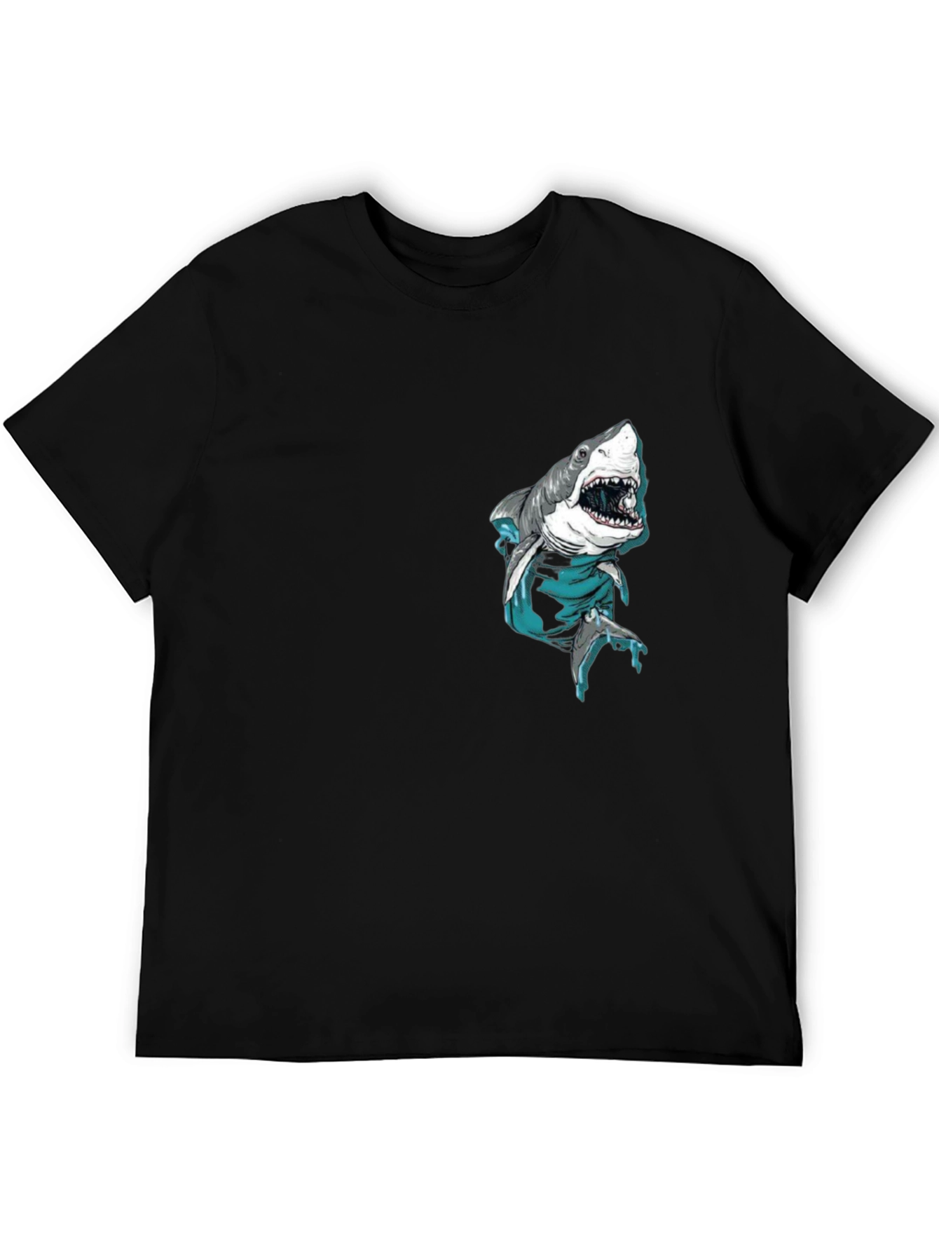 Shark Pocket Graphic Tee - Cool Mens Black T-Shirt