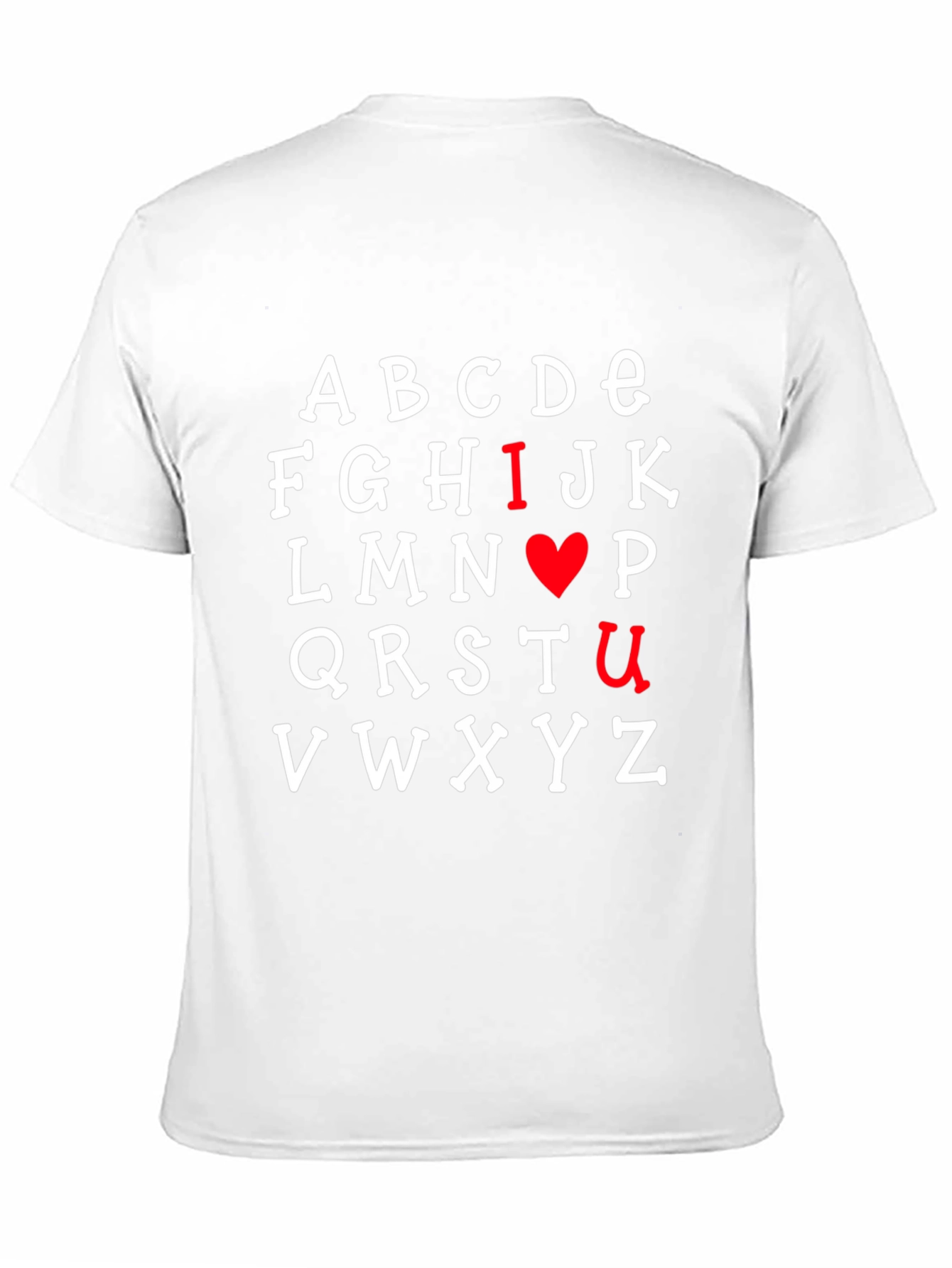 I Heart U Alphabet Graphic Print Black T-Shirt