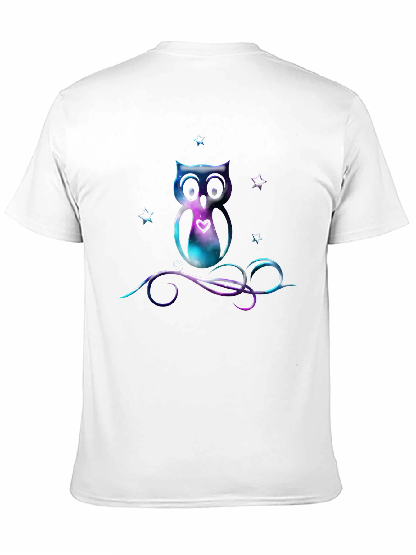 Galaxy Owl Graphic Tee - Stylish Mens Black T-Shirt