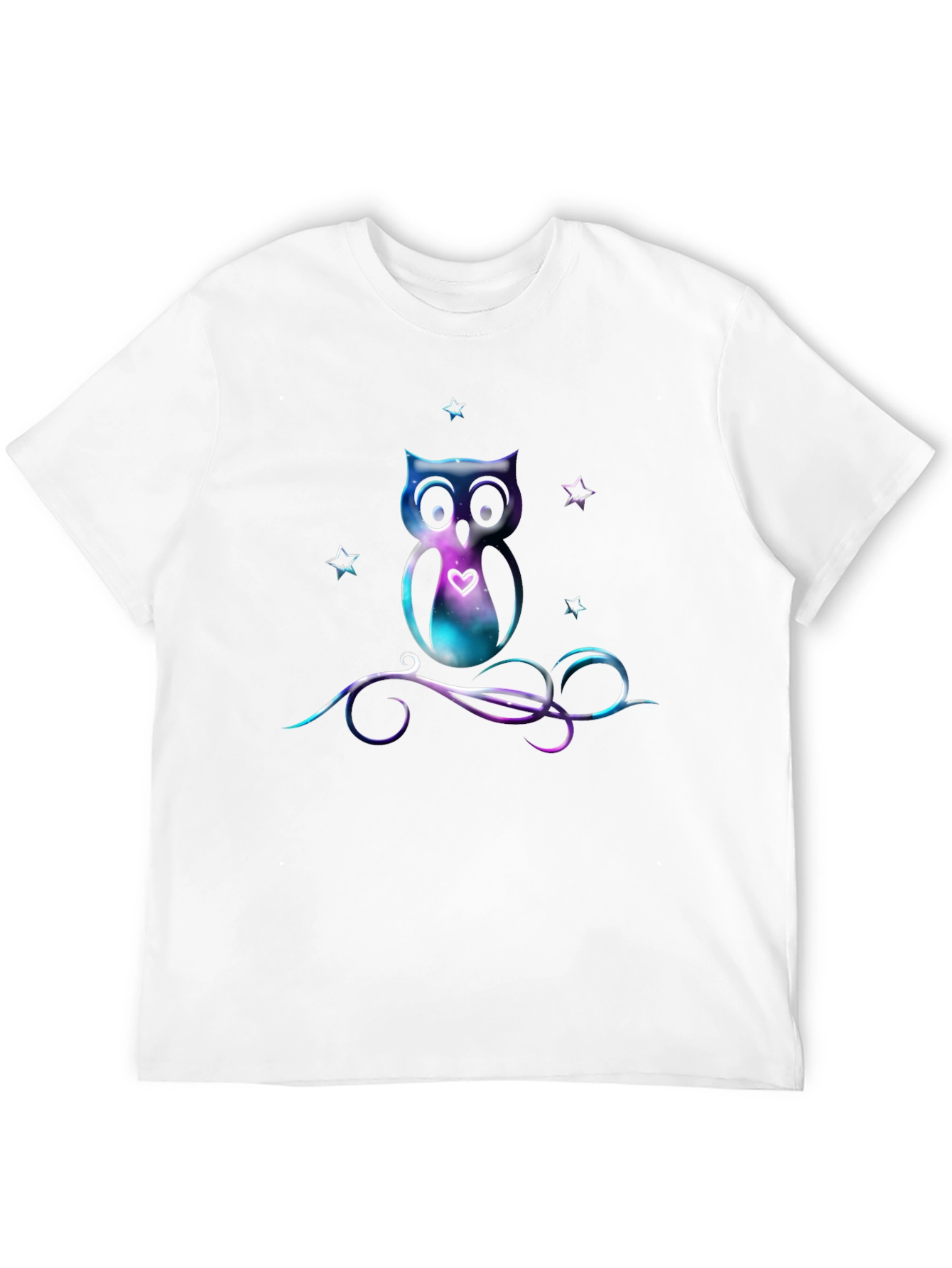 Galaxy Owl Graphic Tee - Stylish Mens Black T-Shirt