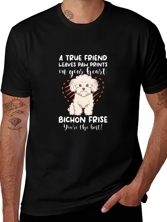 Bichon Frise Paw Print Heart T-Shirt