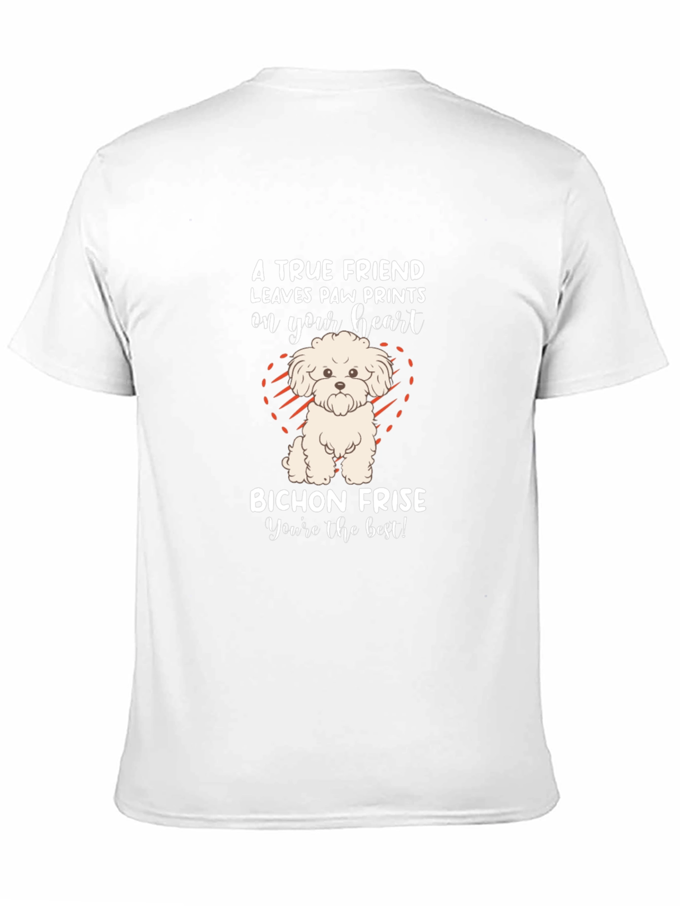 Bichon Frise Paw Print Heart T-Shirt