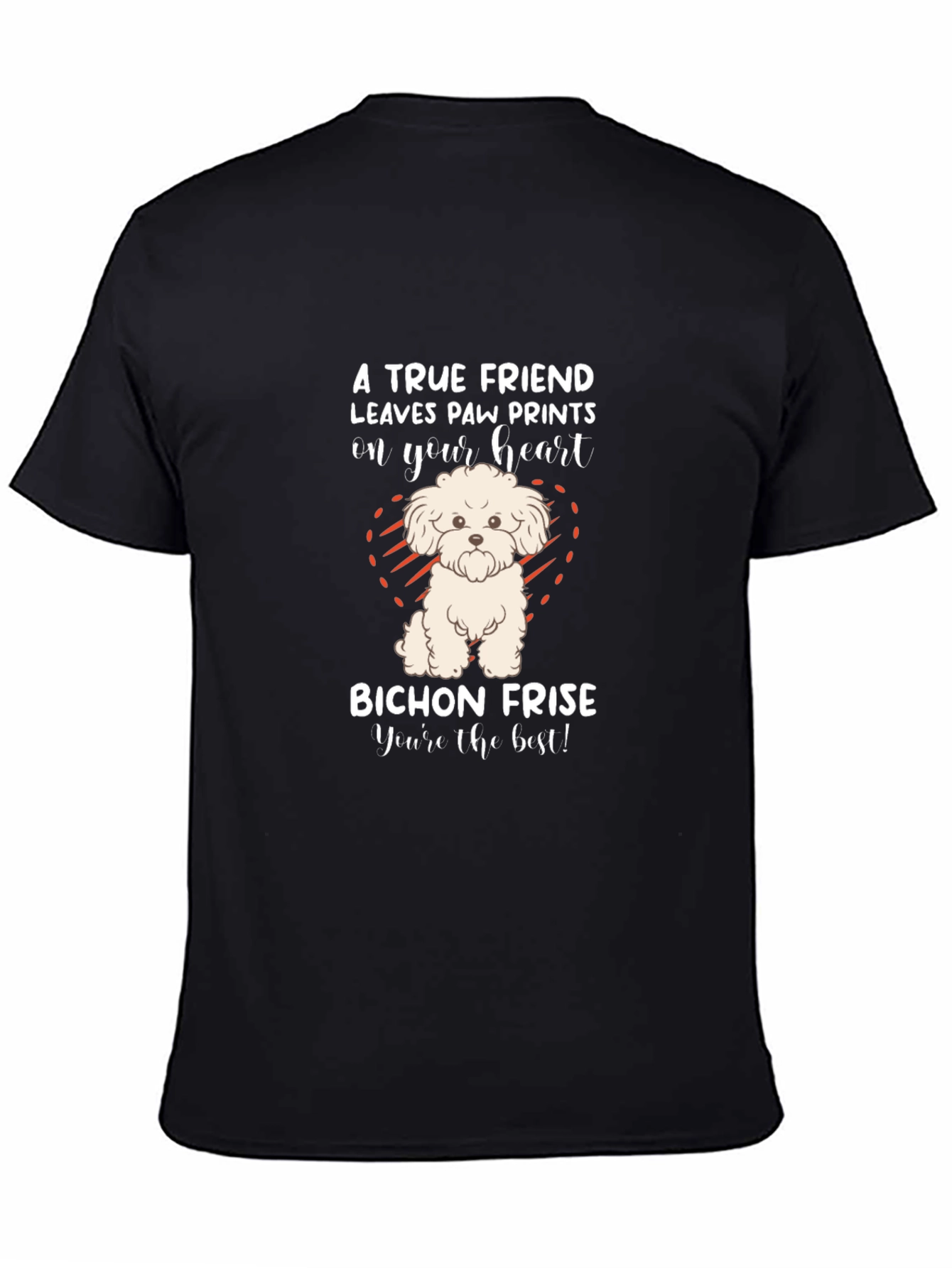 Bichon Frise Paw Print Heart T-Shirt