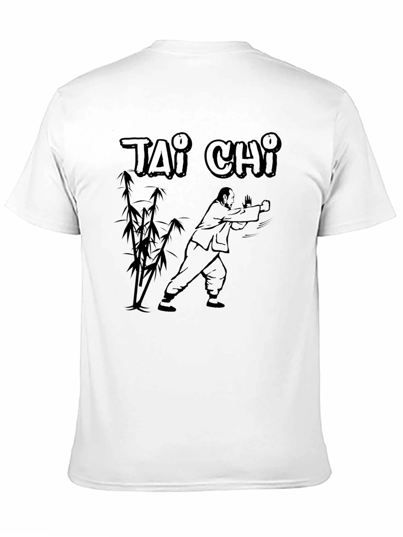 Tai Chi Graphic Print Crew Neck T-Shirt
