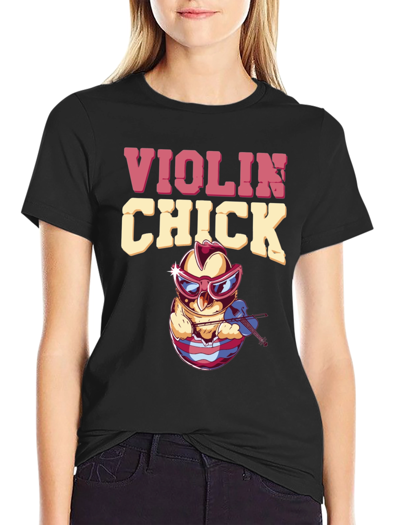 Violin Chick T-Shirt - Musical Humor Tee