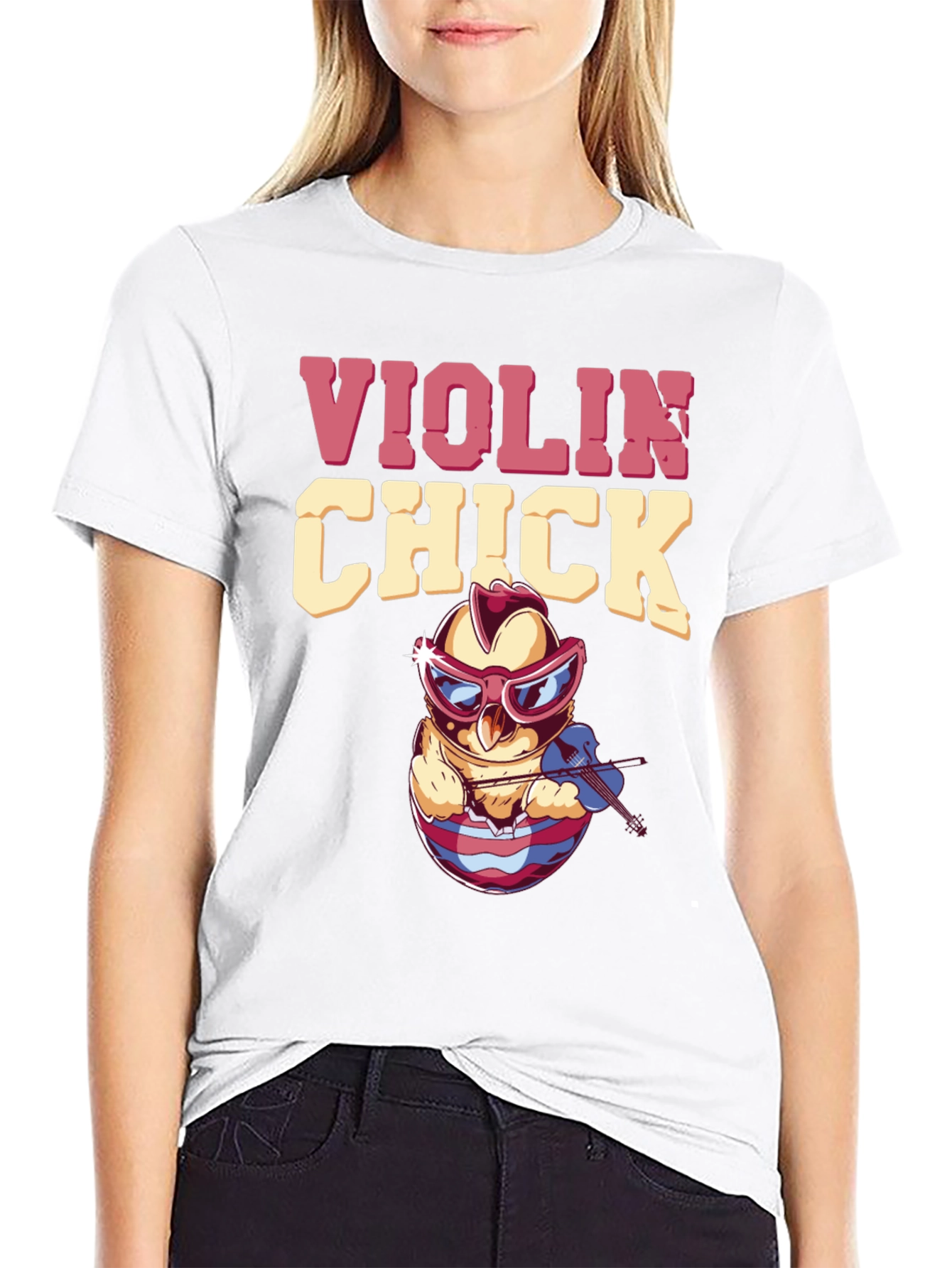 Violin Chick T-Shirt - Musical Humor Tee