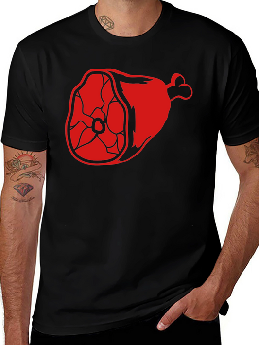 Ham Graphic Tee - Black Crew Neck Short Sleeve Shirt
