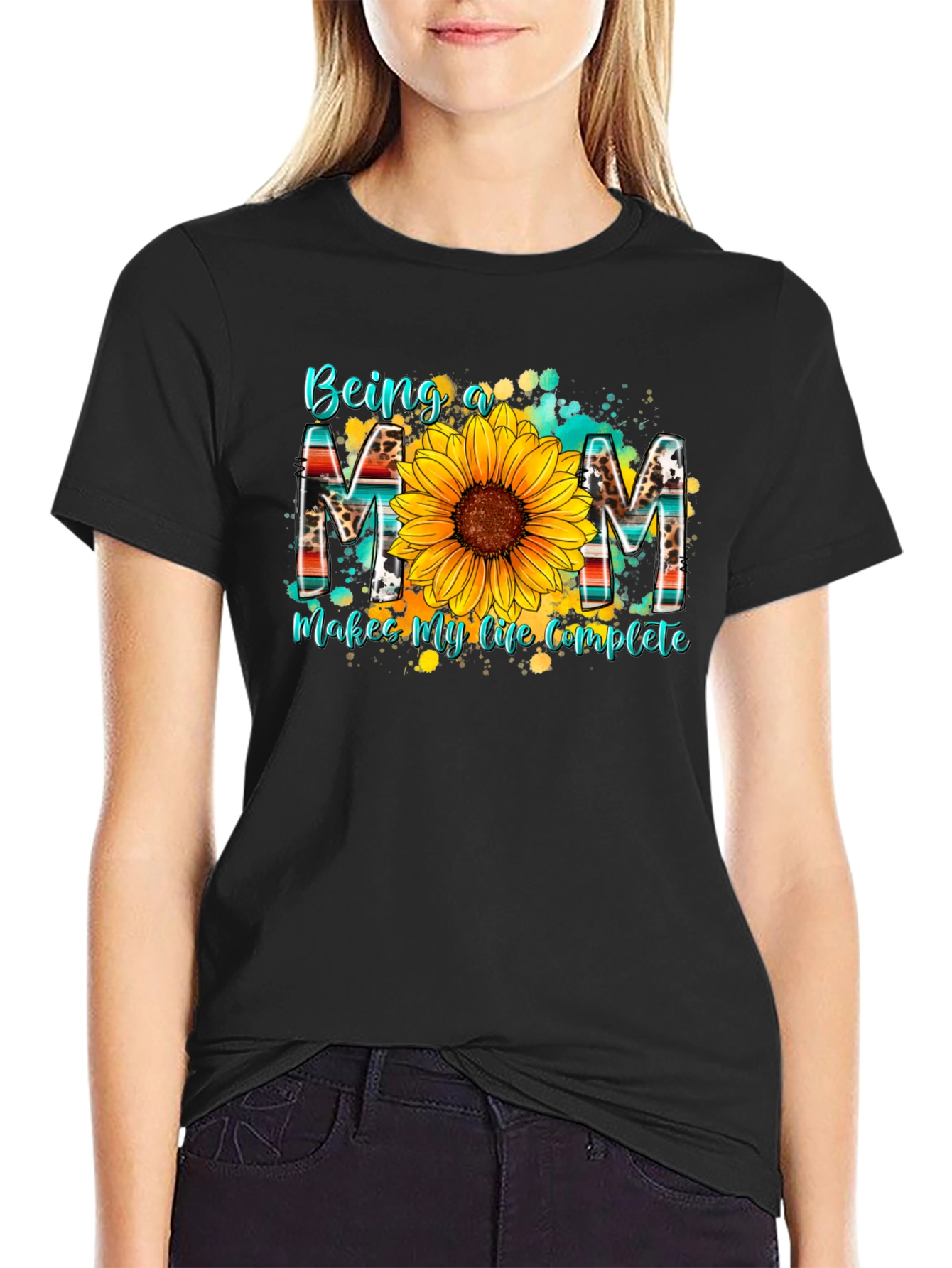Being a Mom T-Shirt - Sunflower Design