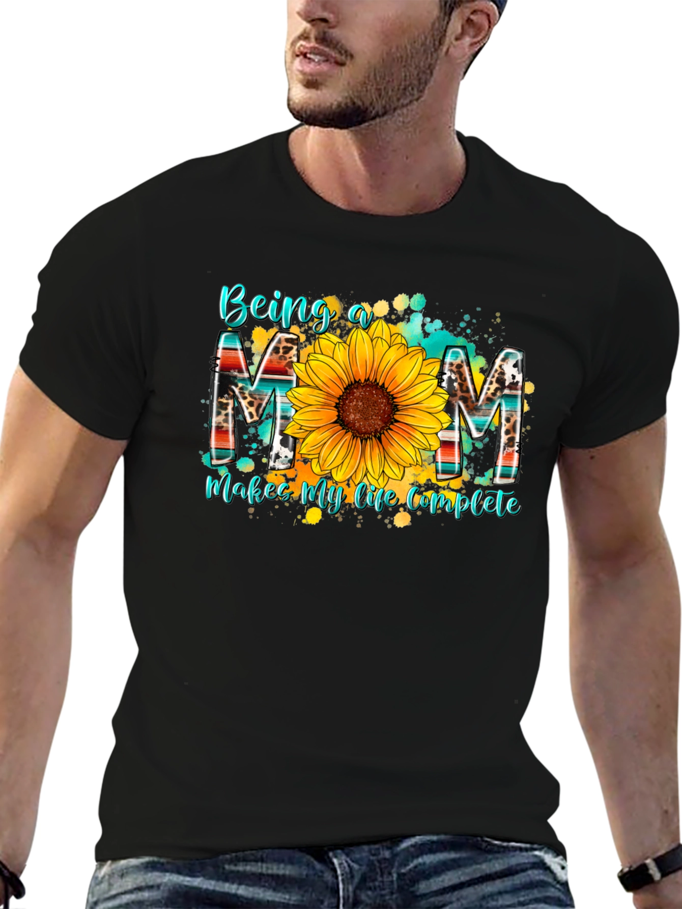 Being a Mom T-Shirt - Sunflower Design