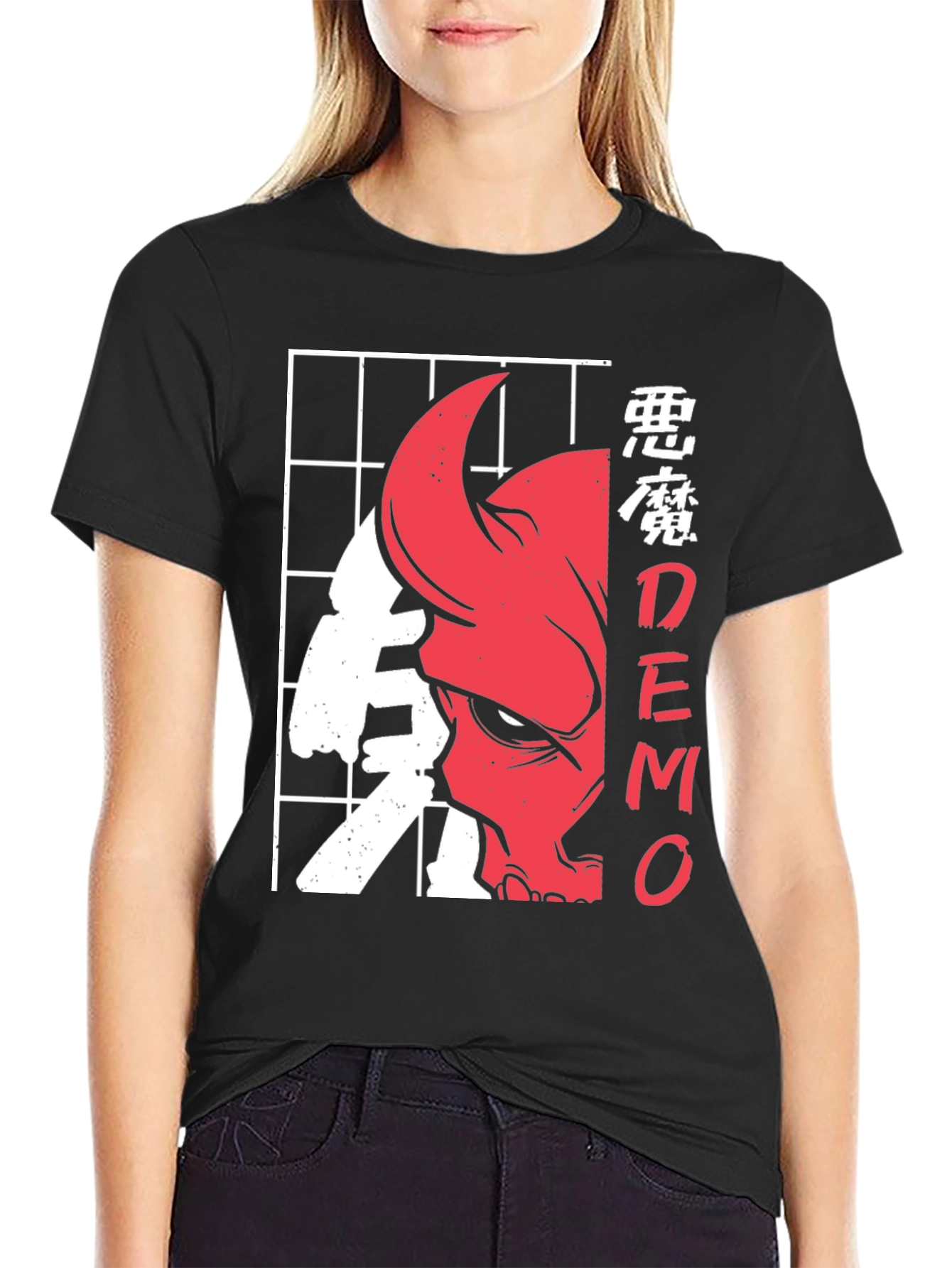 Japanese Style Demon Graphic T-Shirt