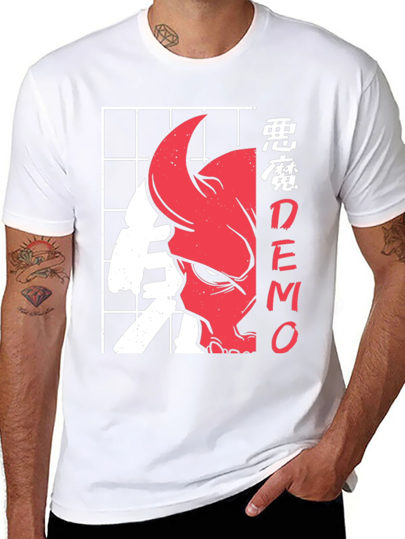 Japanese Style Demon Graphic T-Shirt