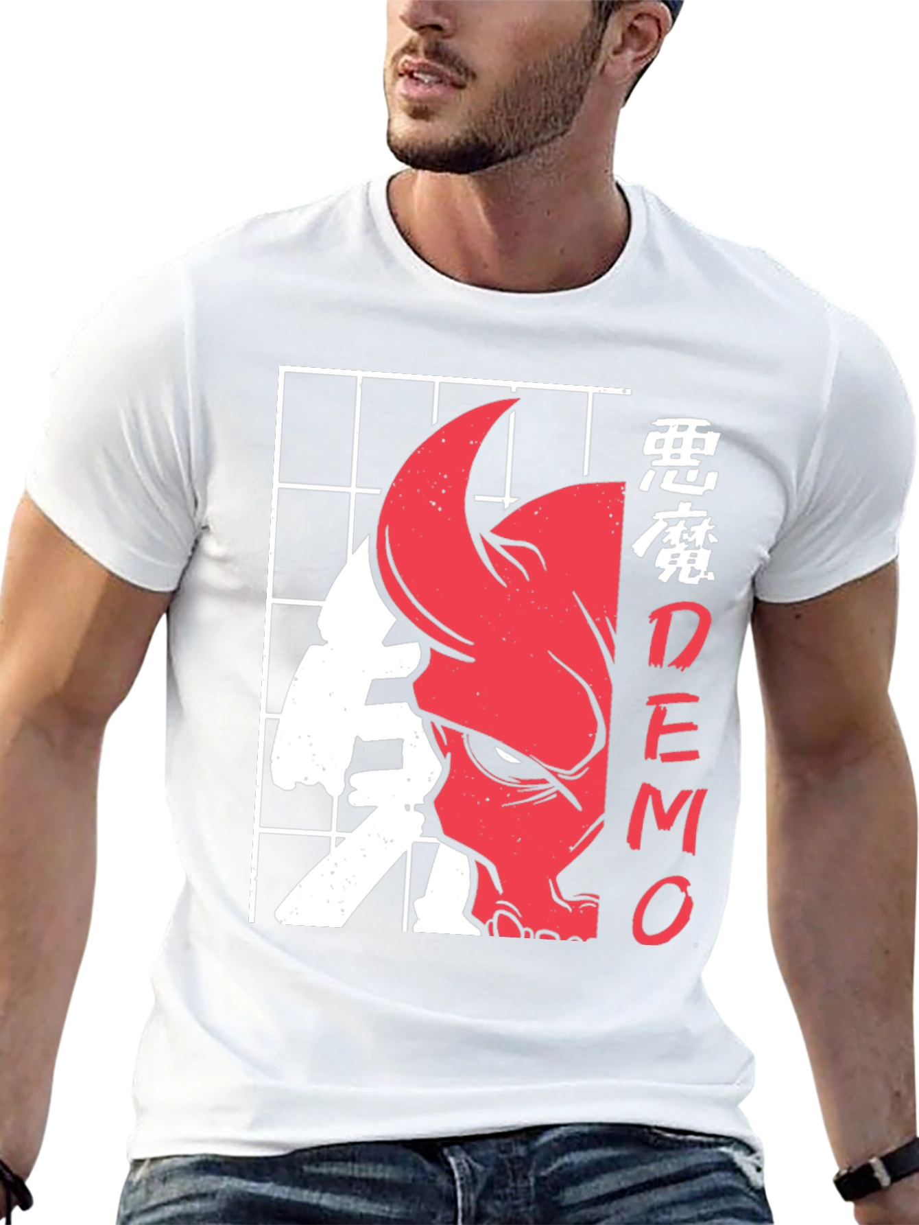 Japanese Style Demon Graphic T-Shirt