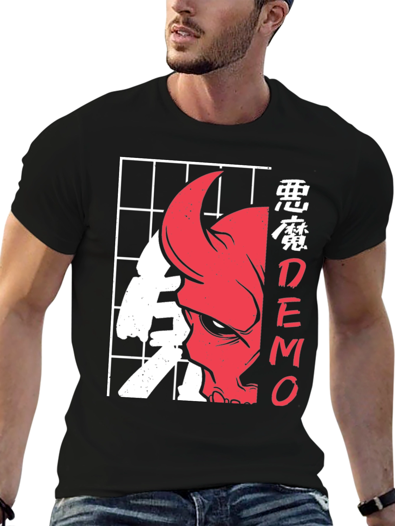 Japanese Style Demon Graphic T-Shirt