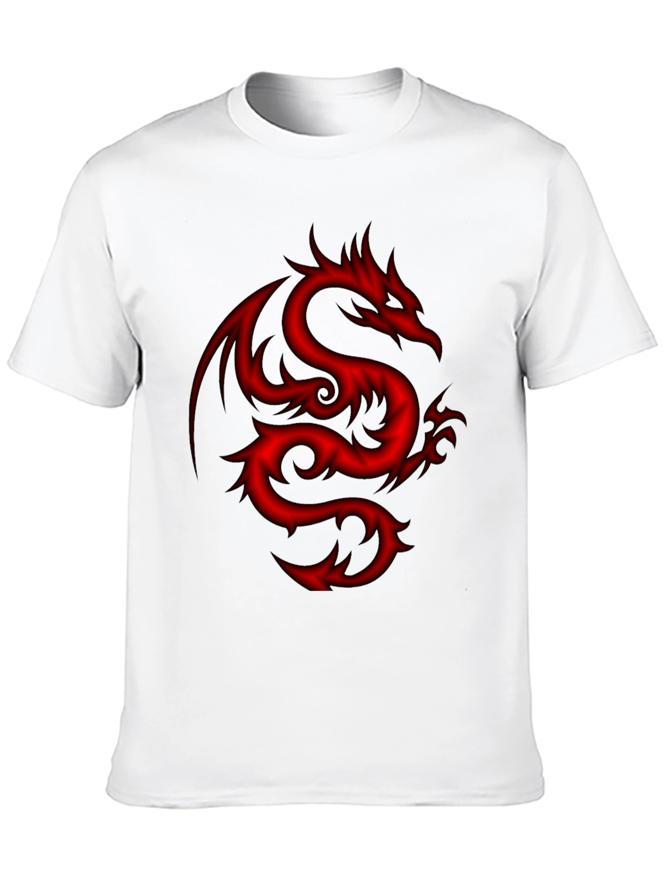 Mens Black T-Shirt with Red Dragon Design