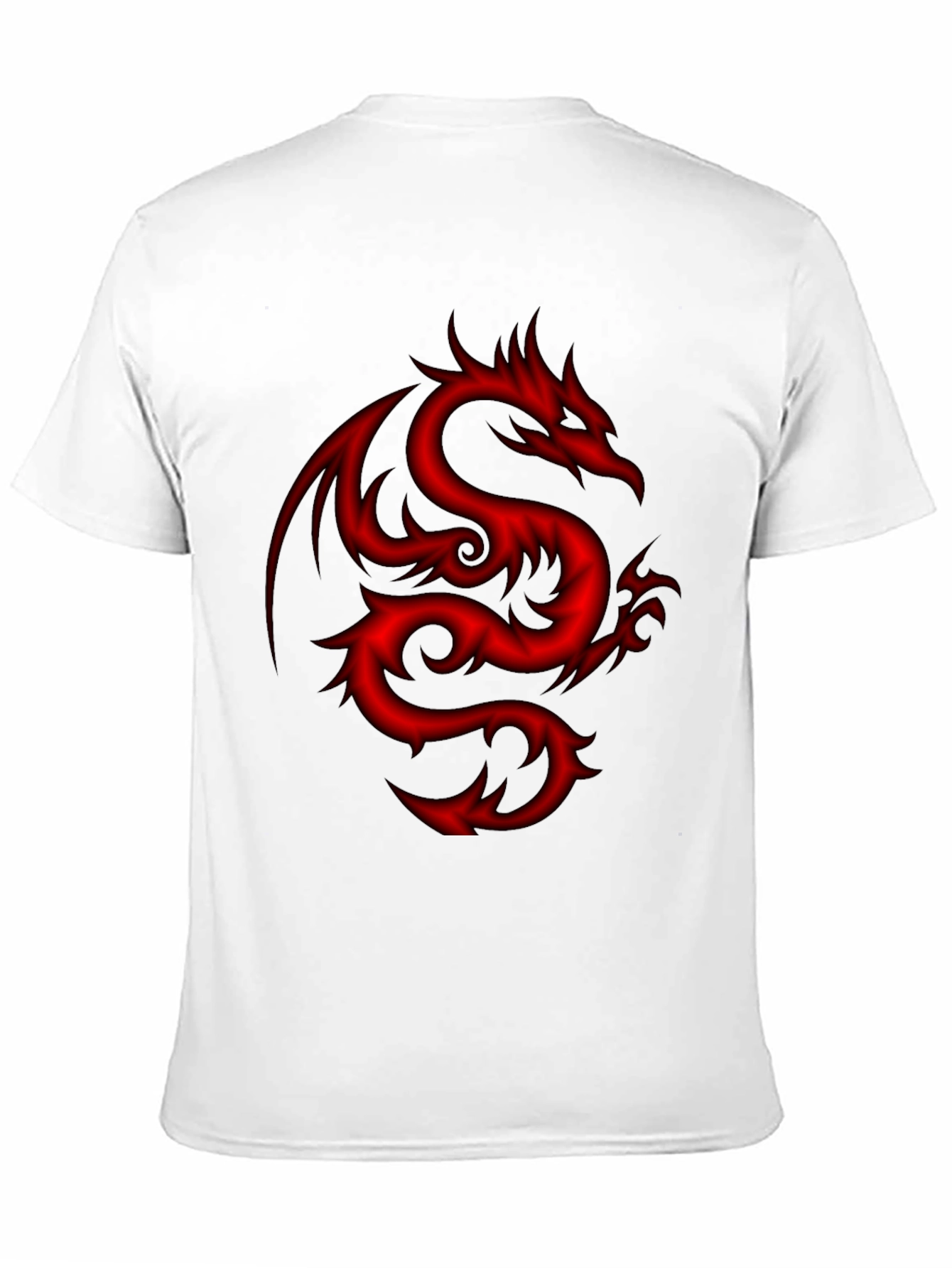 Mens Black T-Shirt with Red Dragon Design