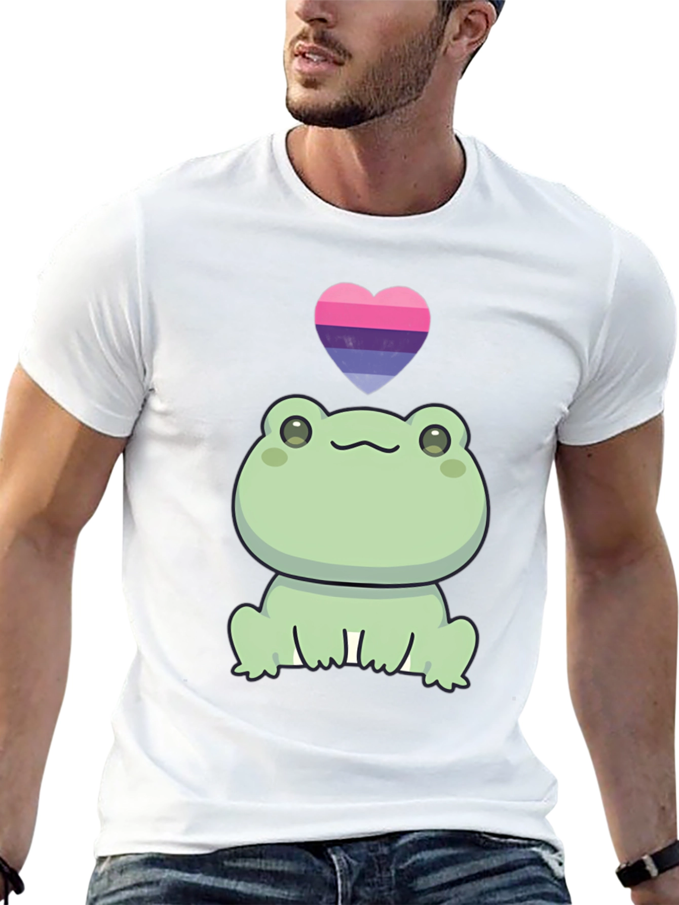 Frog with Bisexual Pride Heart T-Shirt