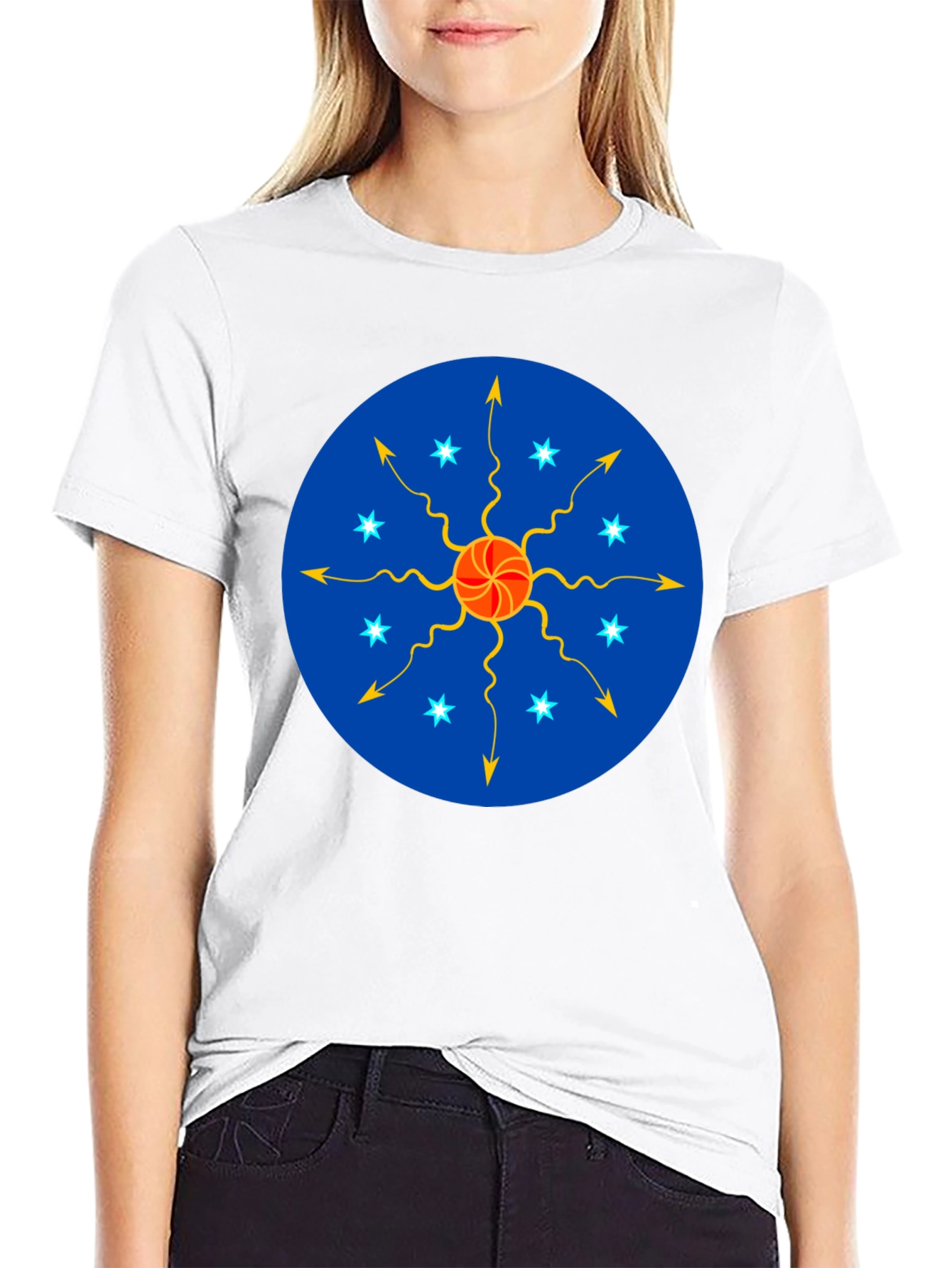 Unique Sun Starburst Design T-Shirt