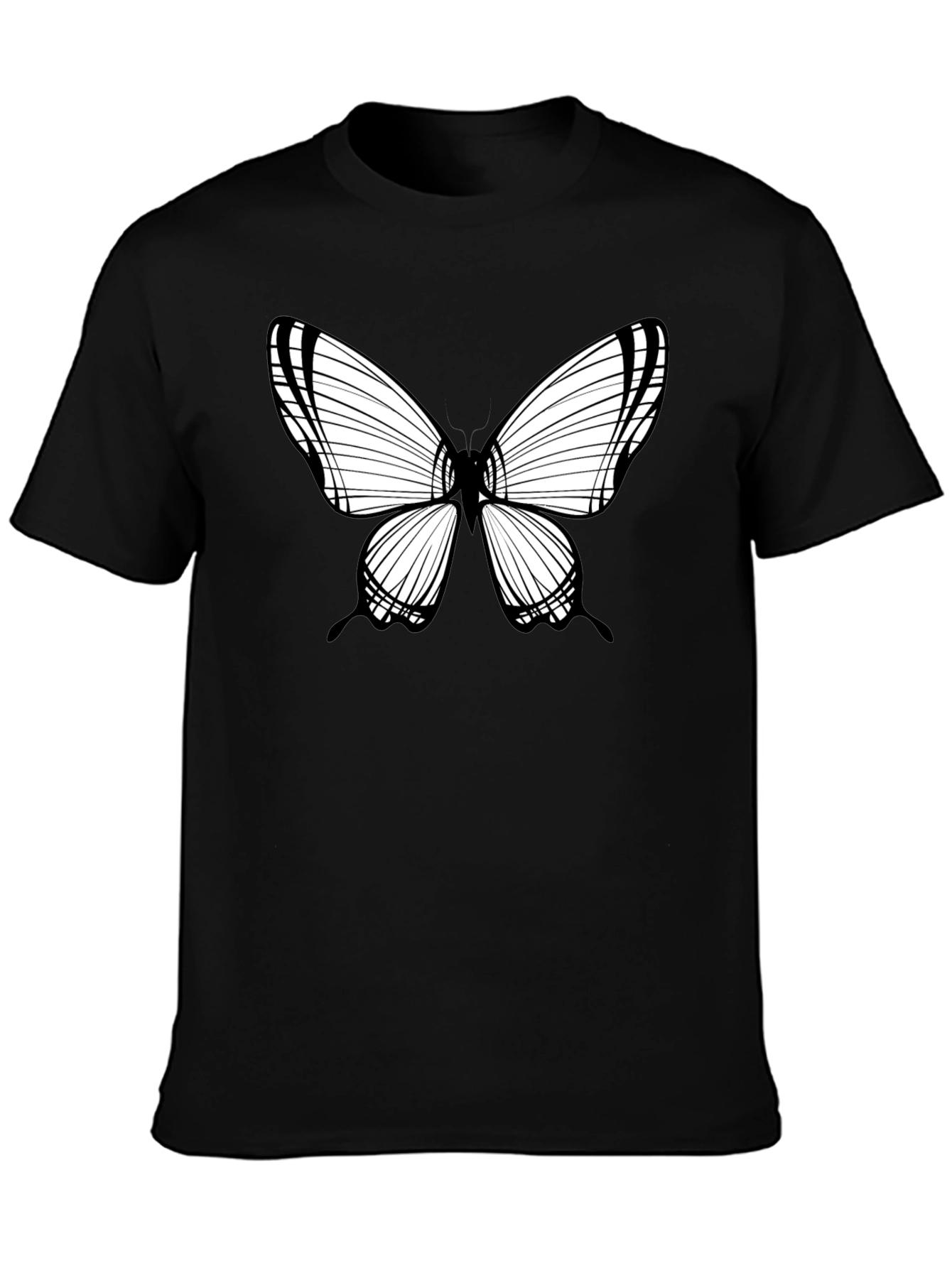 Butterfly Graphic Tee - Black Casual Shirt