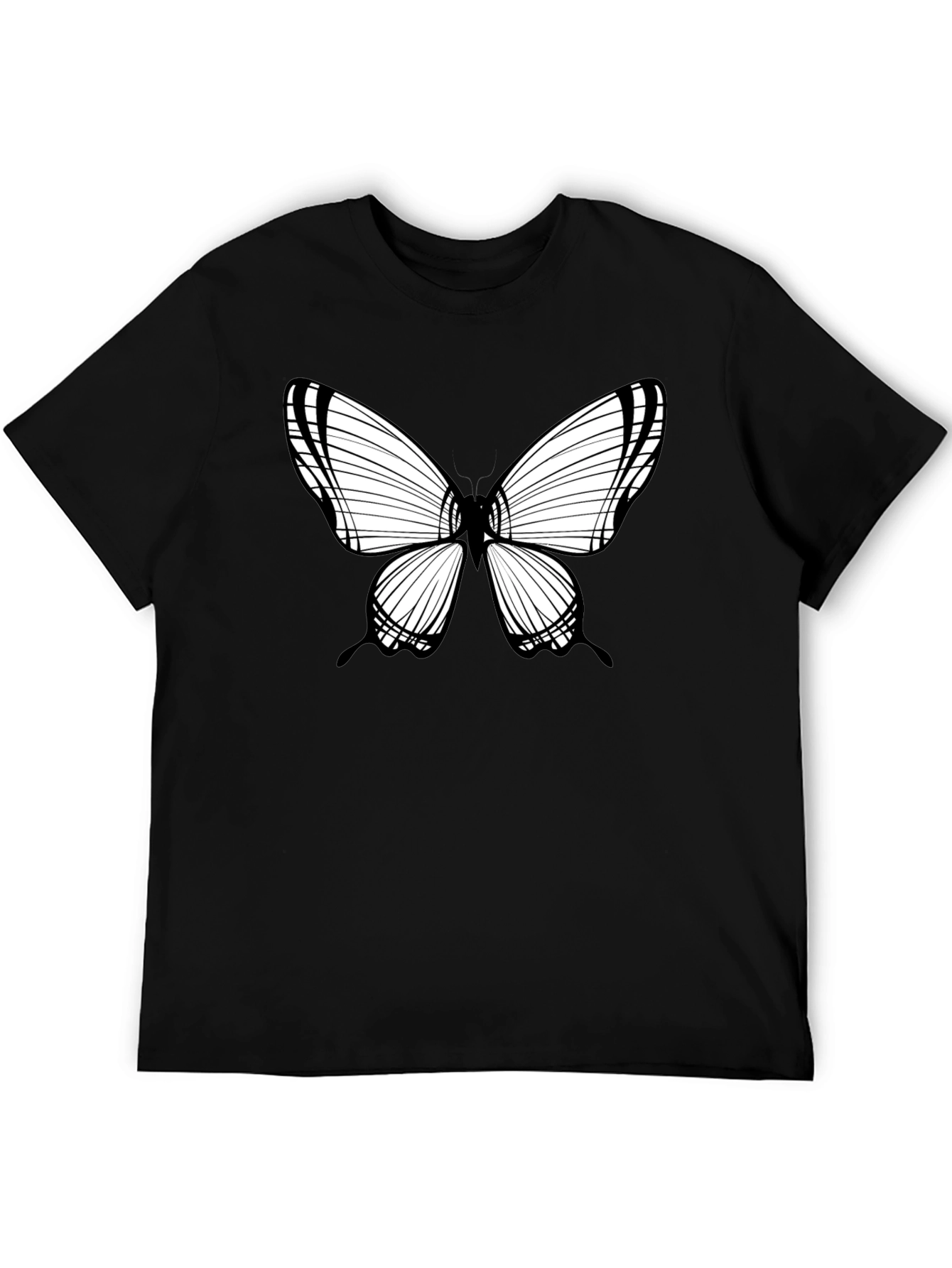 Butterfly Graphic Tee - Black Casual Shirt