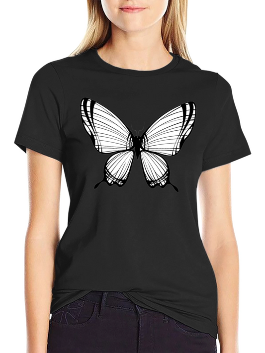 Butterfly Graphic Tee - Black Casual Shirt