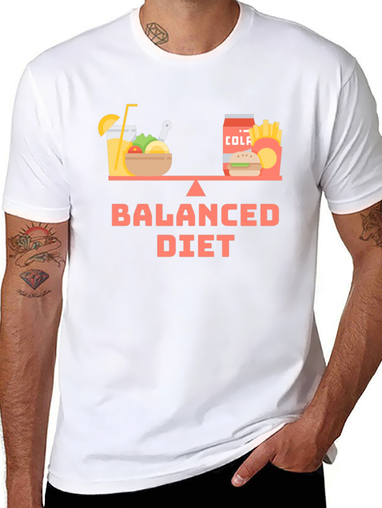 Balanced Diet Graphic T-Shirt - Healthy Eating Tee