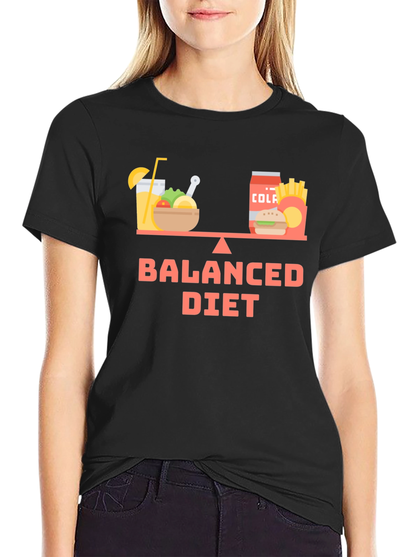Balanced Diet Graphic T-Shirt - Healthy Eating Tee