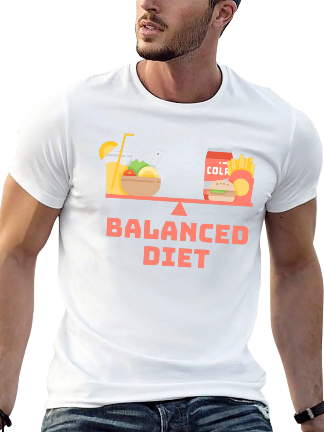 Balanced Diet Graphic T-Shirt - Healthy Eating Tee