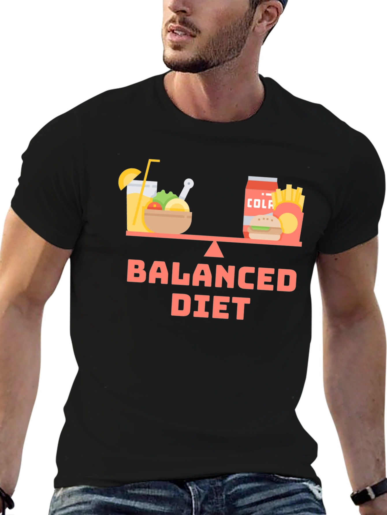 Balanced Diet Graphic T-Shirt - Healthy Eating Tee